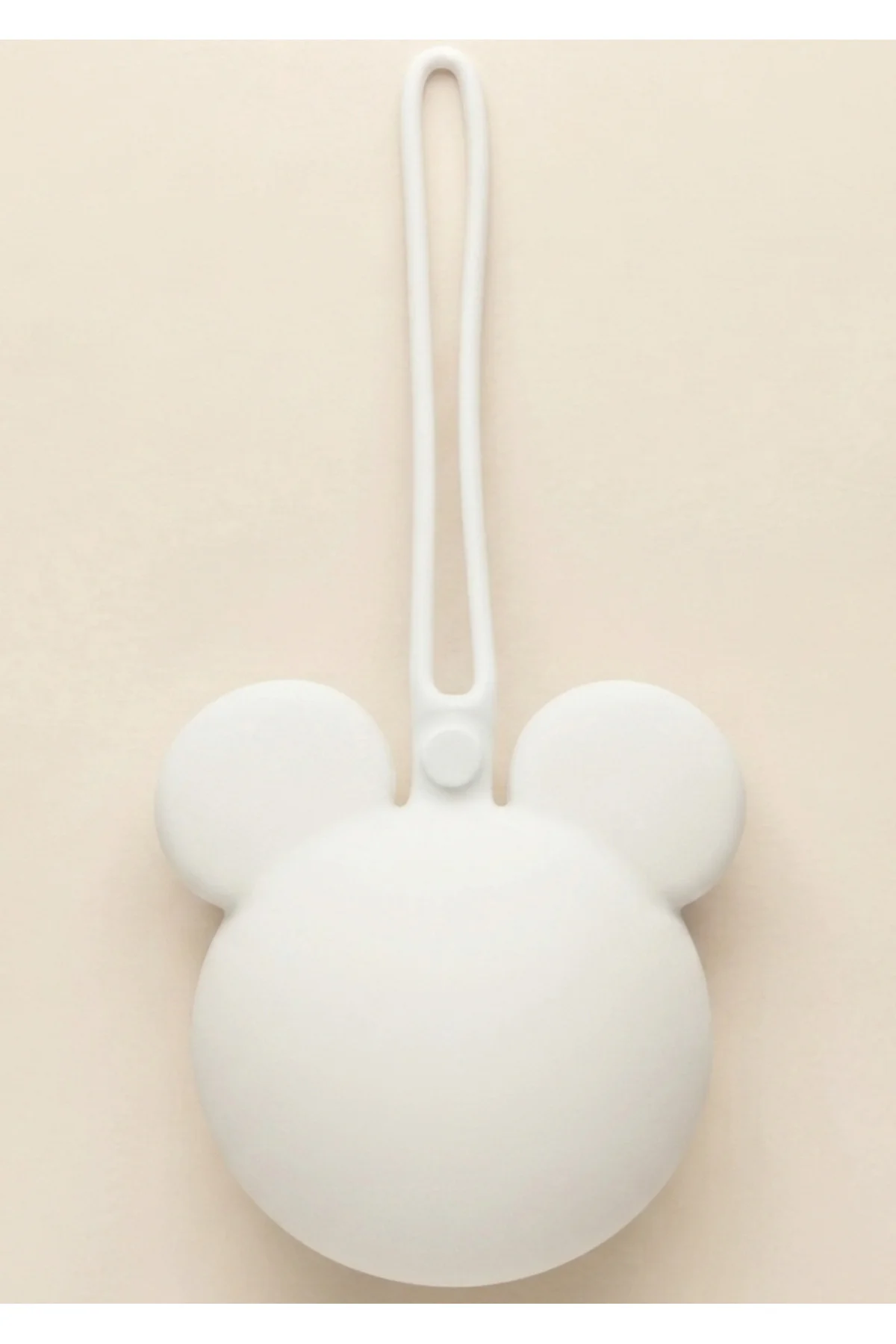 Mickey Mouse Silikon Emzik Kutusu - Emzik Saklama Kabı - Hijyenik ve Askılı Tasarım(Beyaz)