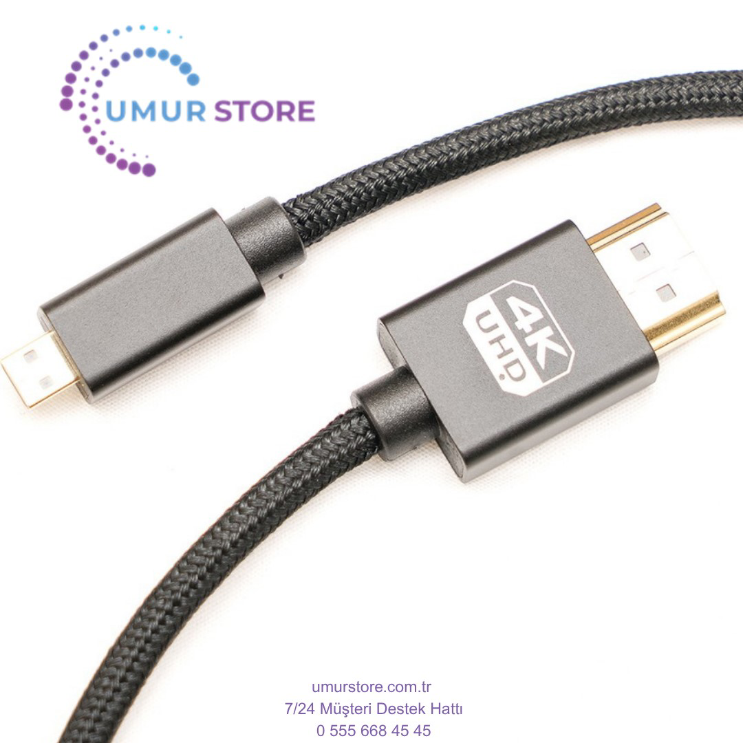 Micro HDMI To HDMI Kablo 4K 60Hz 3m