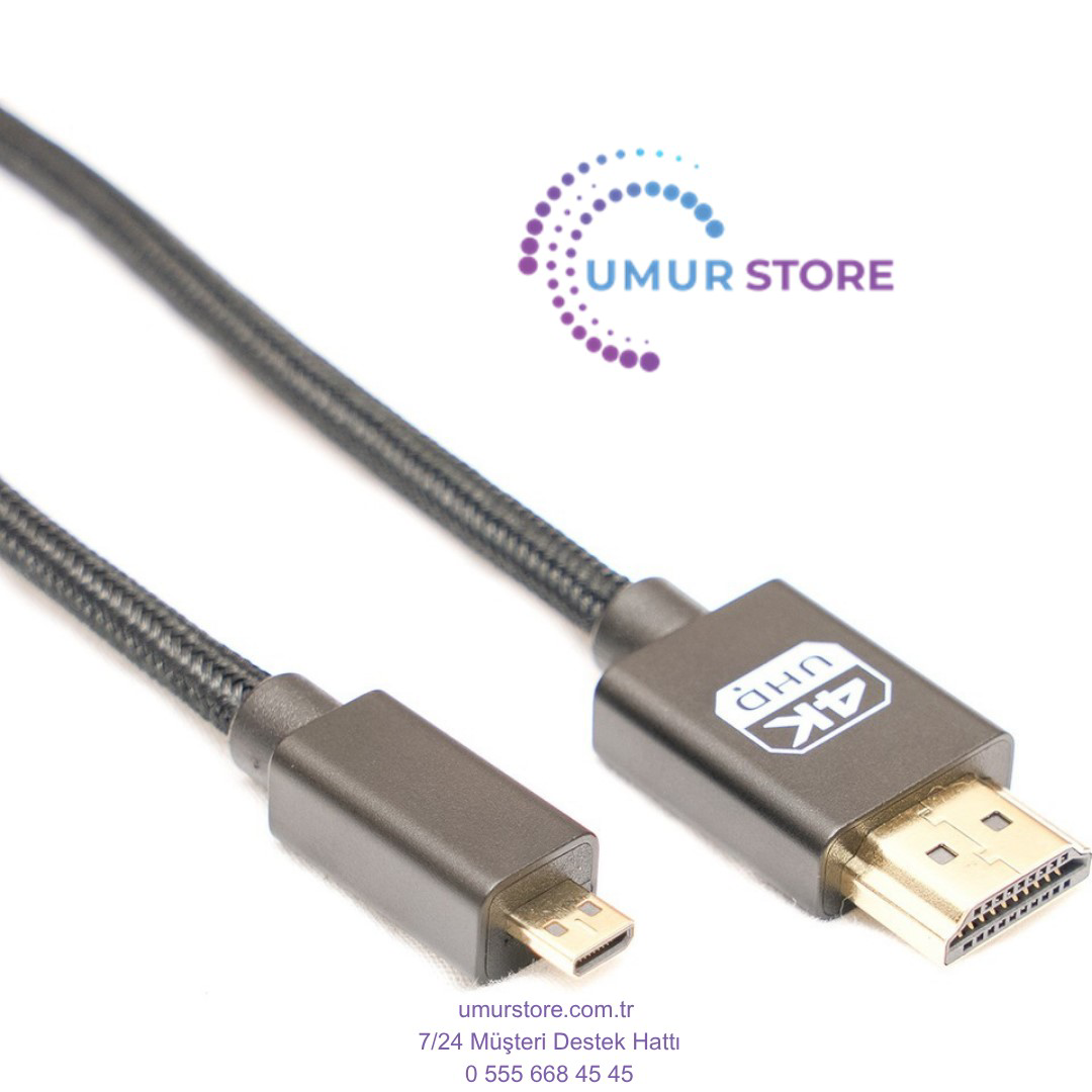 Micro HDMI To HDMI Kablo 4K 60Hz 3m