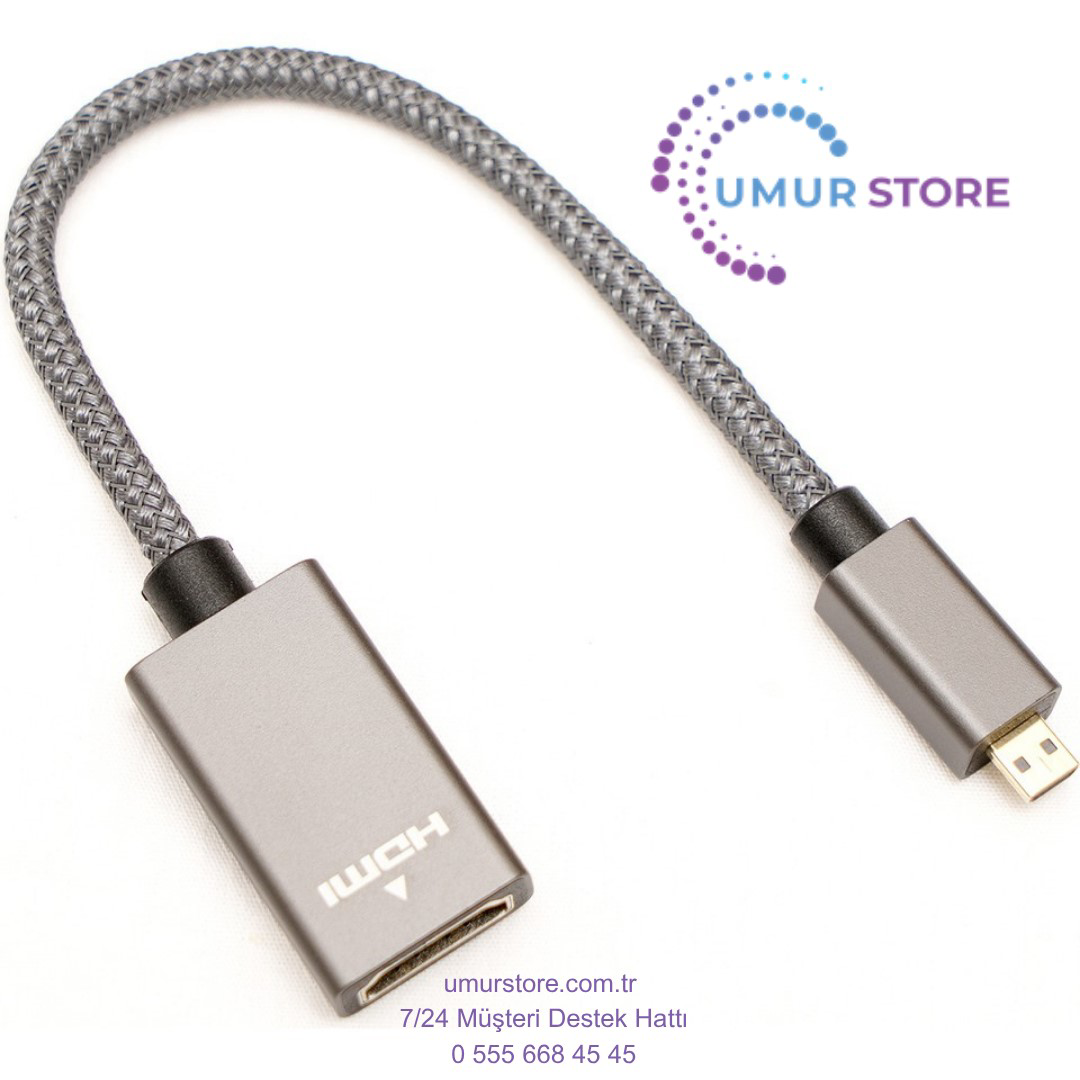 Herz Micro Hdmi To Hdmi Çevirici Kablo 4K 60Hz 20Cm