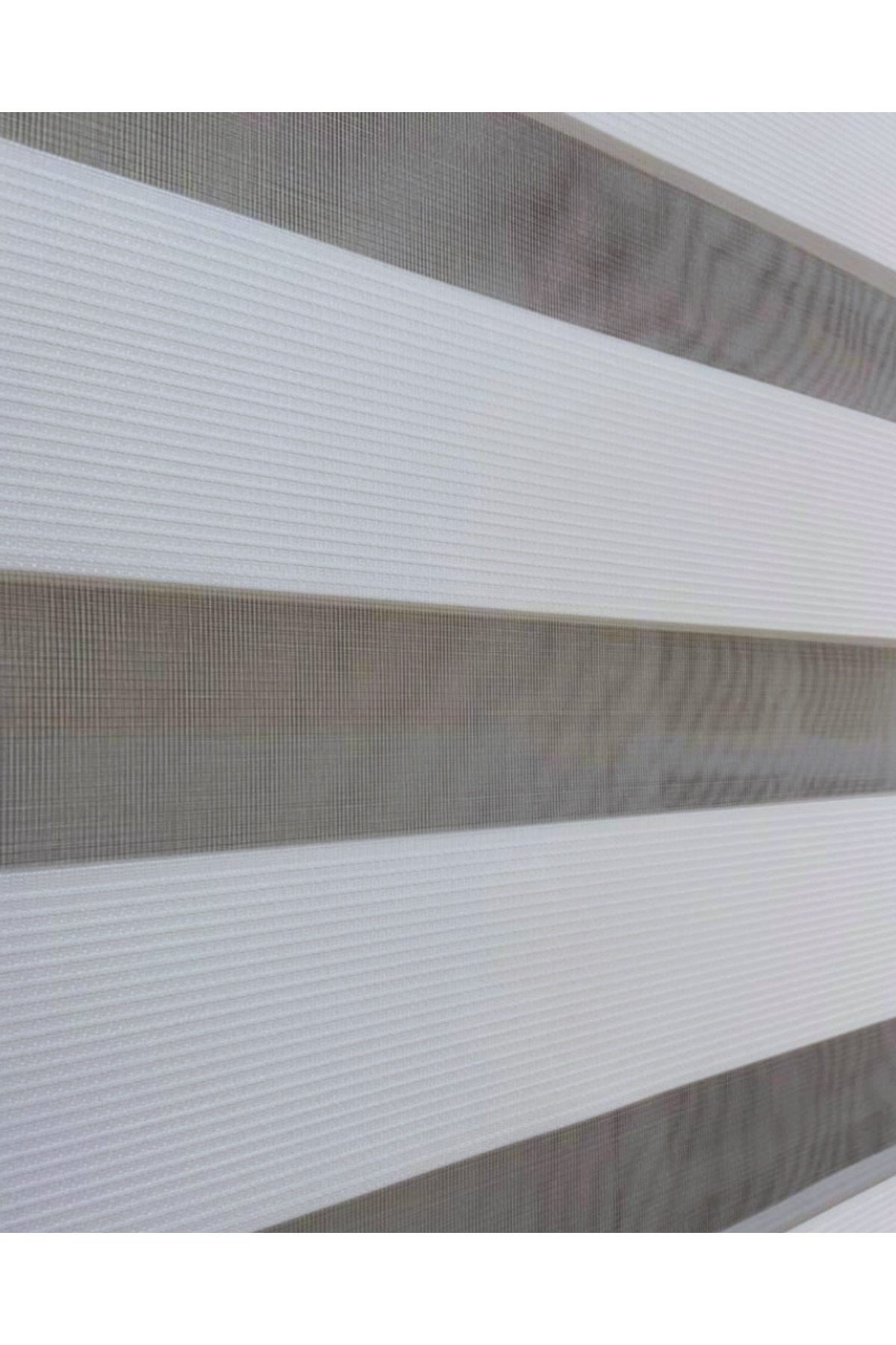 Micro Pliseli Beyaz Zebra Stor Perde Modern Alüminyum Kasalı Yüks