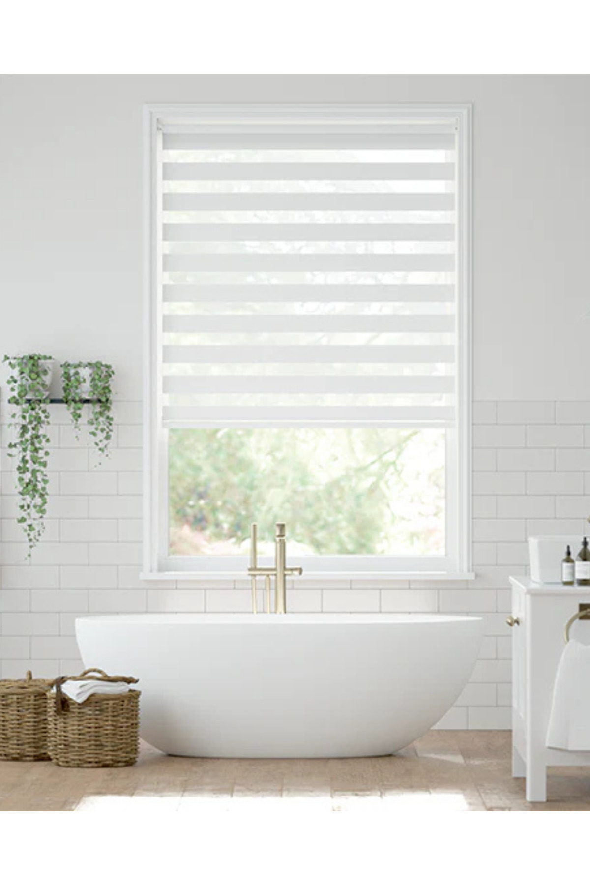 Micro Pliseli Beyaz Zebra Stor Perde Modern Alüminyum Kasalı Yüks