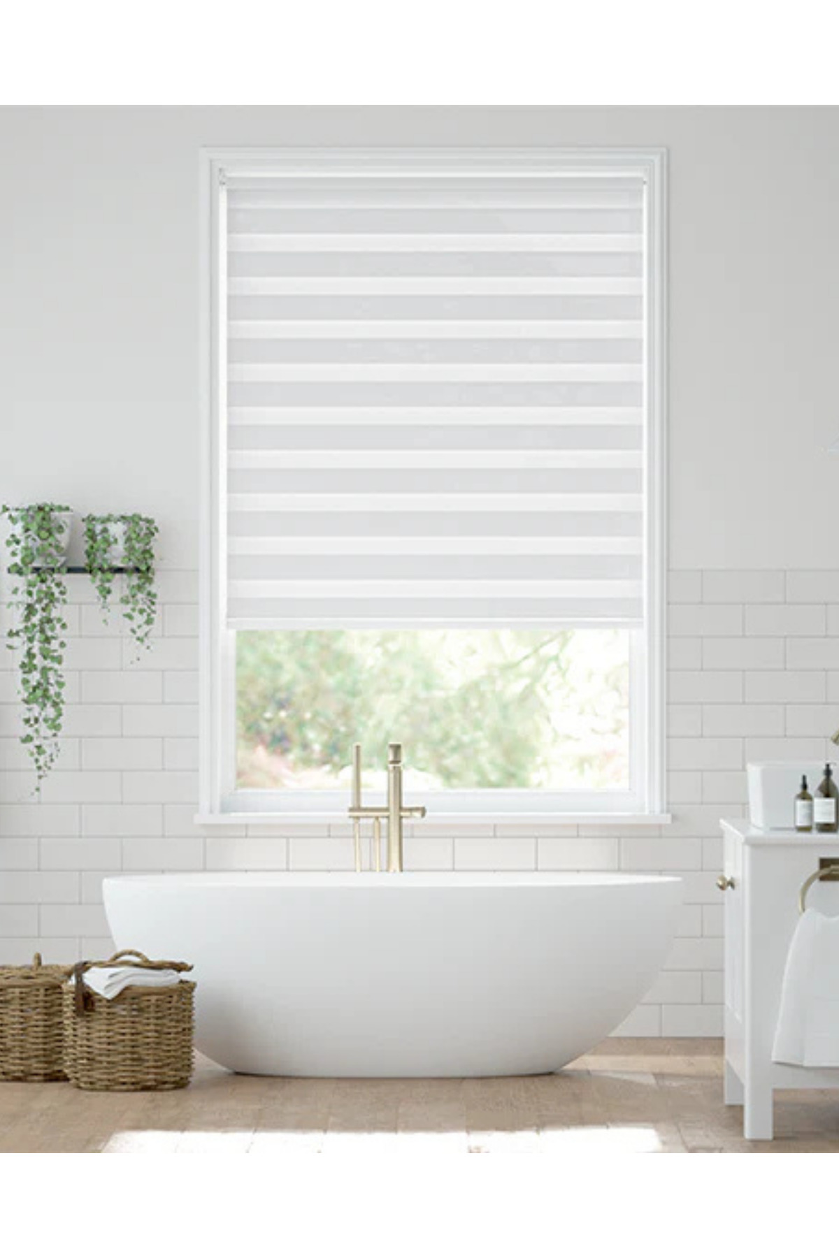 Micro Pliseli Krem Zebra Stor Perde Modern Alüminyum Kasalı Yükse