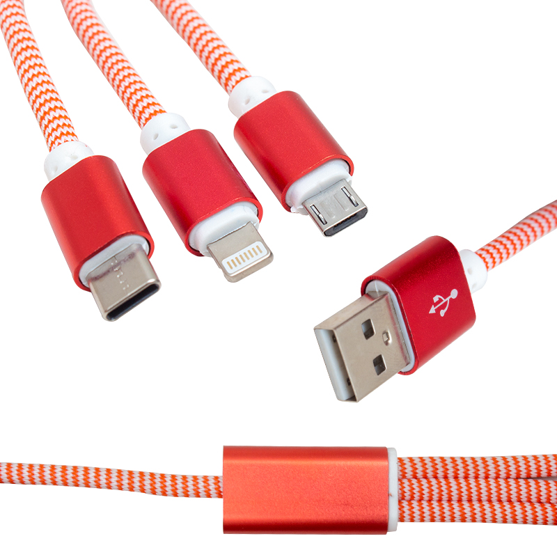MICRO USB/TYPE-C/LIGHTNING 2.1A METAL 1.2 METRE ŞARJ VE DATA KABL
