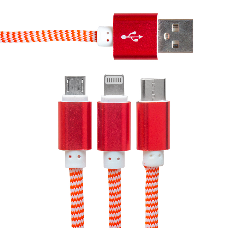 MICRO USB/TYPE-C/LIGHTNING 2.1A METAL 1.2 METRE ŞARJ VE DATA KABL