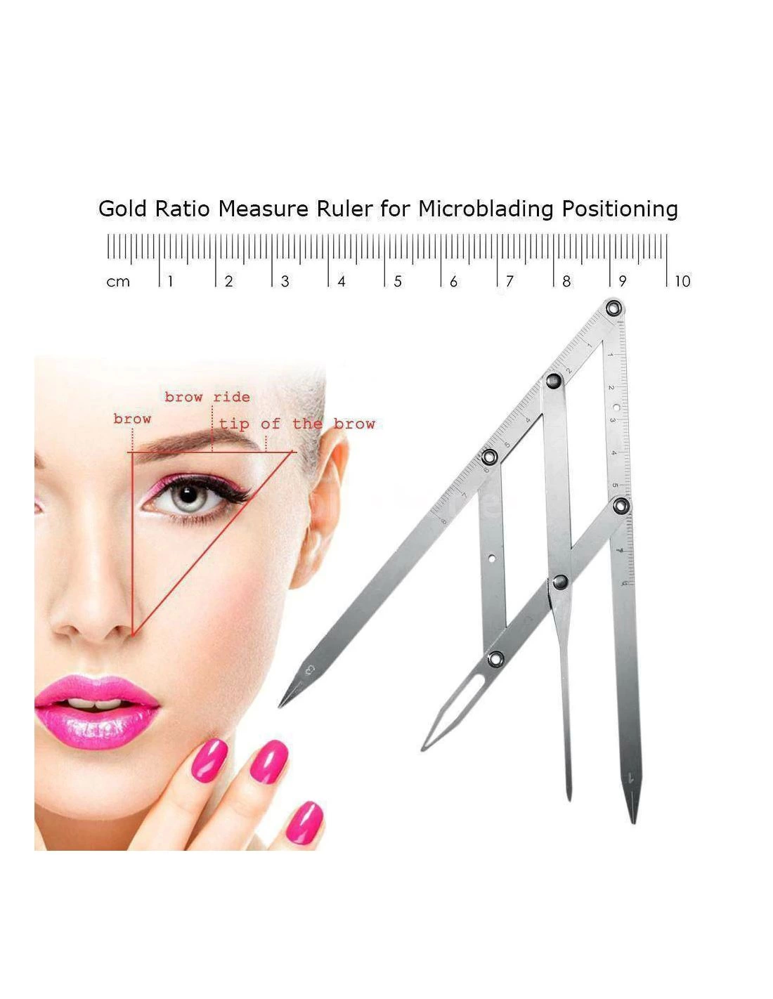 Microblading Simetrik Ve Estetik Kaş Ölçüm Cetveli, Kalıcı Makyaj