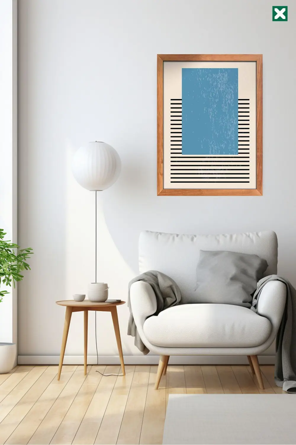 Mid-Century Dekorize 3'lü Set, Çerçeve Görünümlü Modern Mdf Tablo