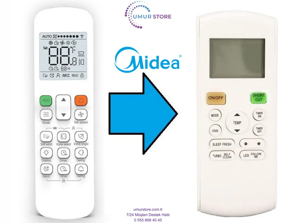 Midea-Mdv Uyumlu Klima Kumandası