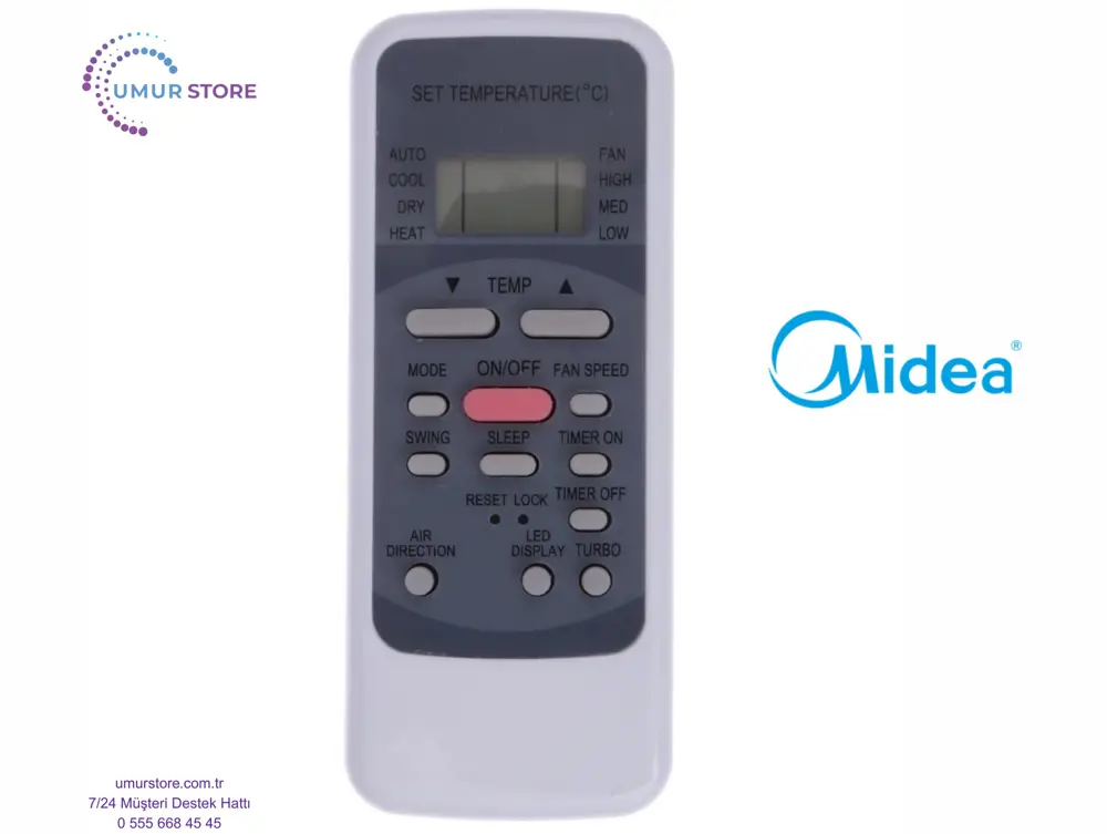 Midea MET-18HR Uyumlu Klima Kumandası