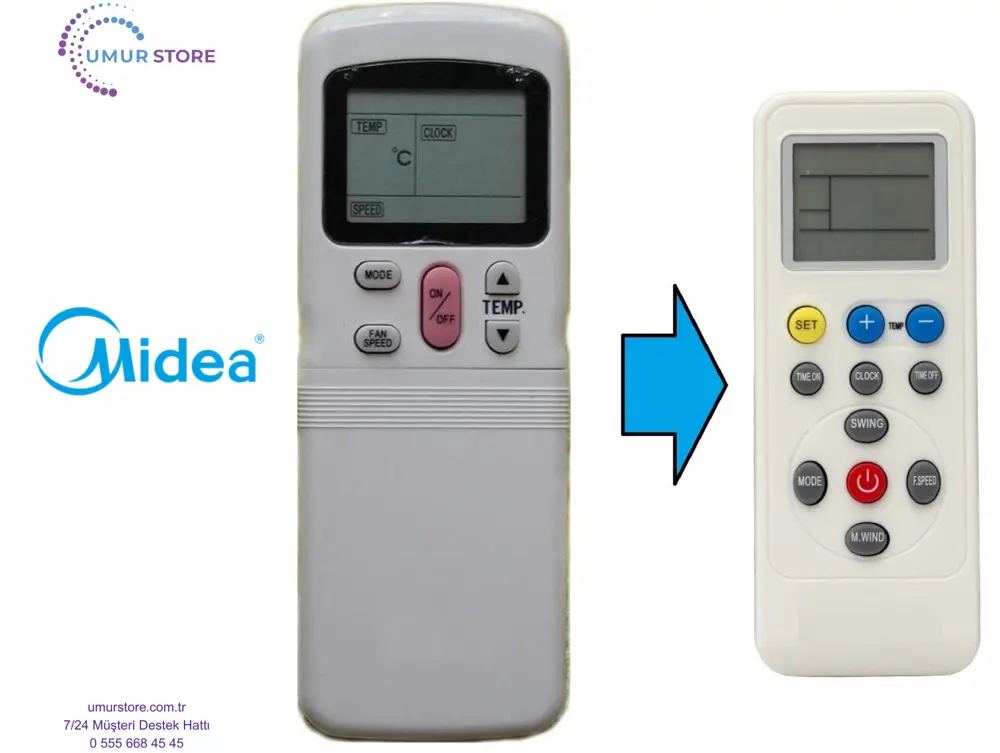 Midea MSF-18 HR Klima Kumandası – Eşdeğer Midea MSF-18 HR Klima Kumandası – Eşdeğer