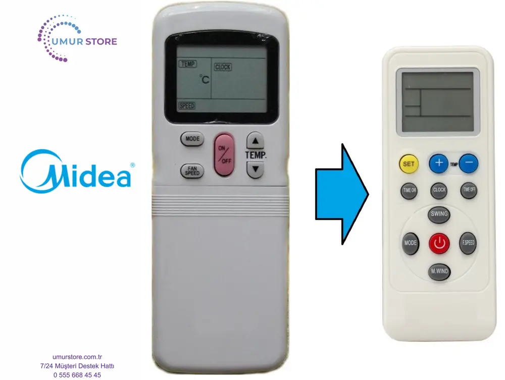 Midea MSF-24 HR Klima Kumandası-Eşdeğer Midea MSF-24 HR Klima Kumandası-Eşdeğer