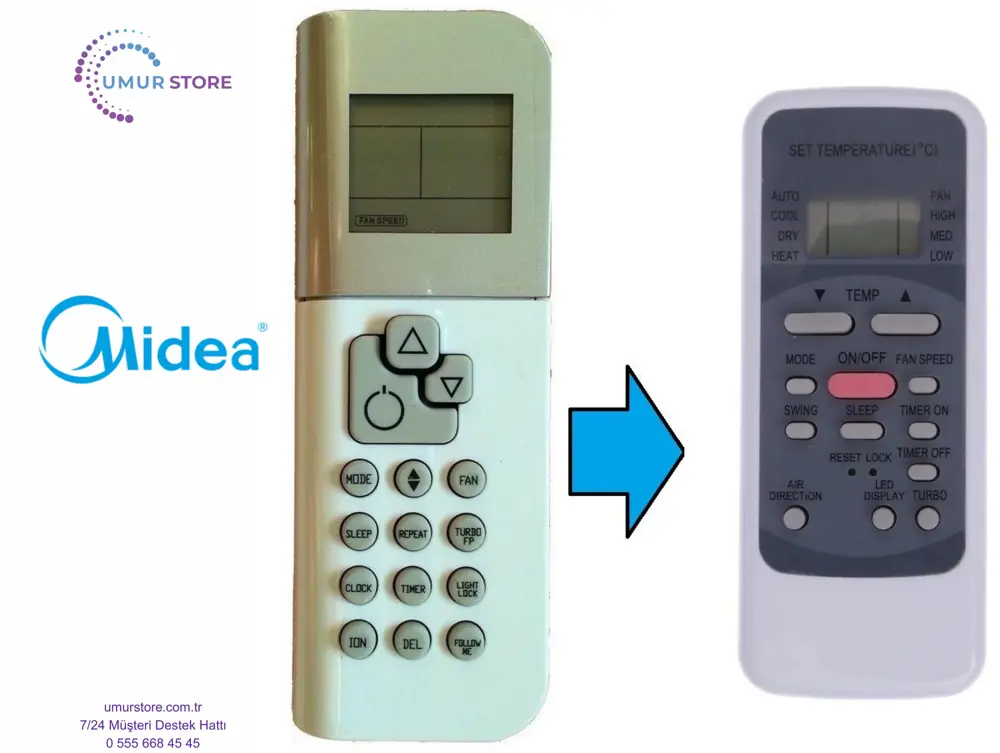 Midea RG19B E Klima Kumandası-Eşdeğer
