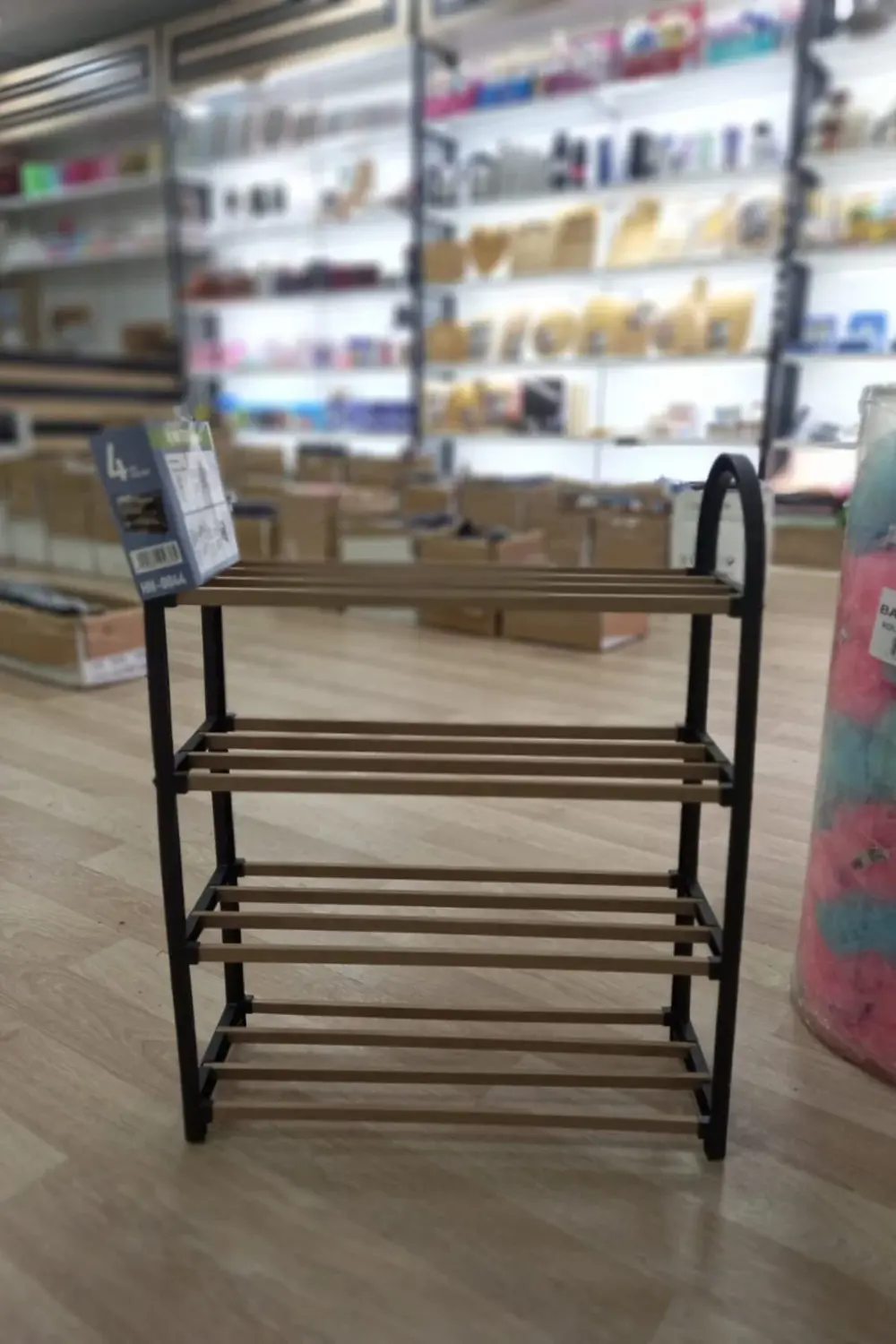 Midi Ahşap Çubuklu 4 Bölmeli  Ayakkabılık 8 Çift Ayakkabı Kapasit