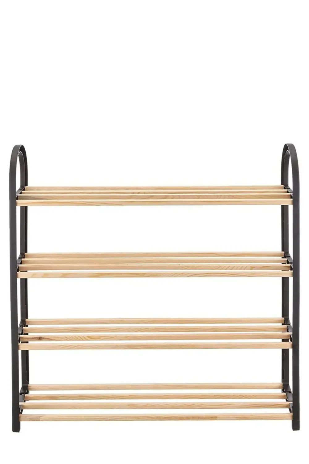 Midi Ahşap Çubuklu 4 Bölmeli Ayakkabılık 8 Çift Ayakkabı Kapasite