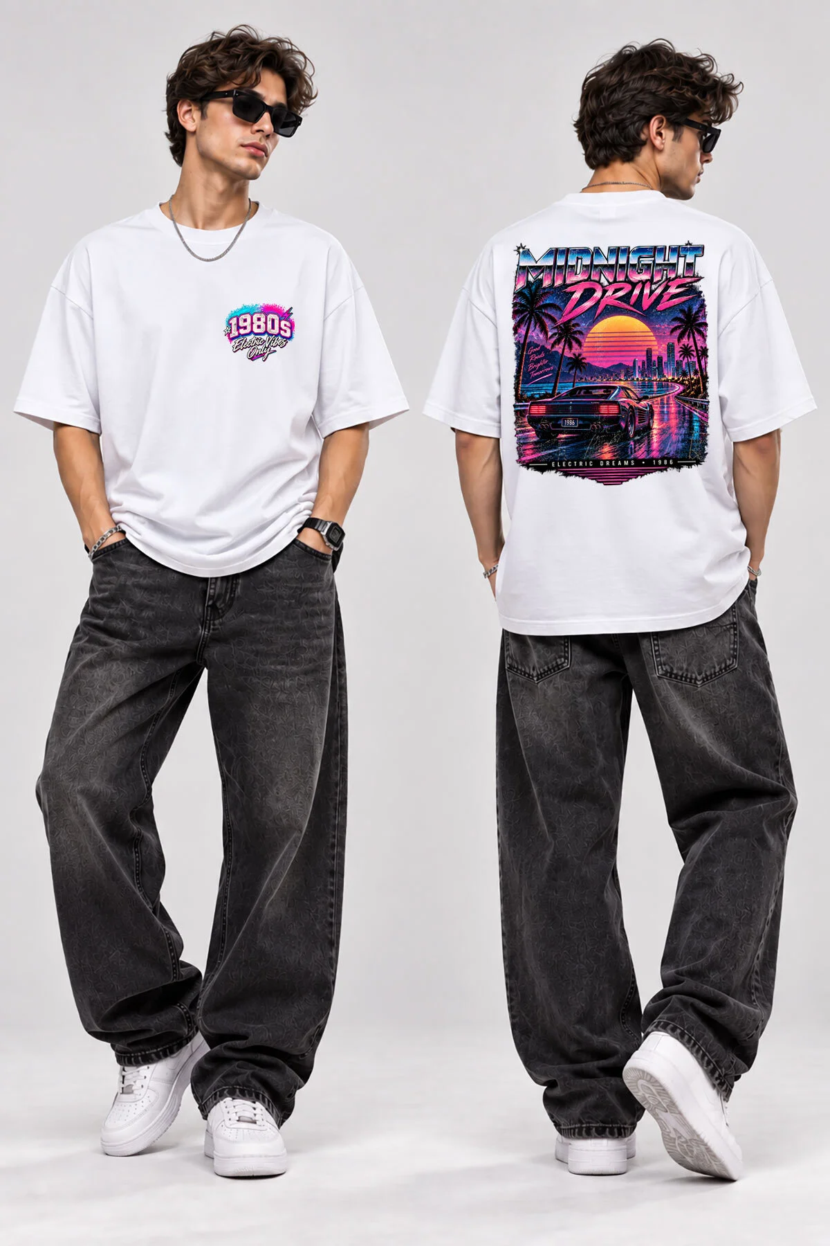 Midnight Drive 1980s Araba Baskılı Oversize T-Shirt Unisex Retro Synthwave Büyük Arka Baskılı Streetwear Tişört Midnight Drive 1980s Araba Baskılı Oversize T-Shirt Unisex Retro Synthwave Büyük Arka Baskılı Streetwear Tişört