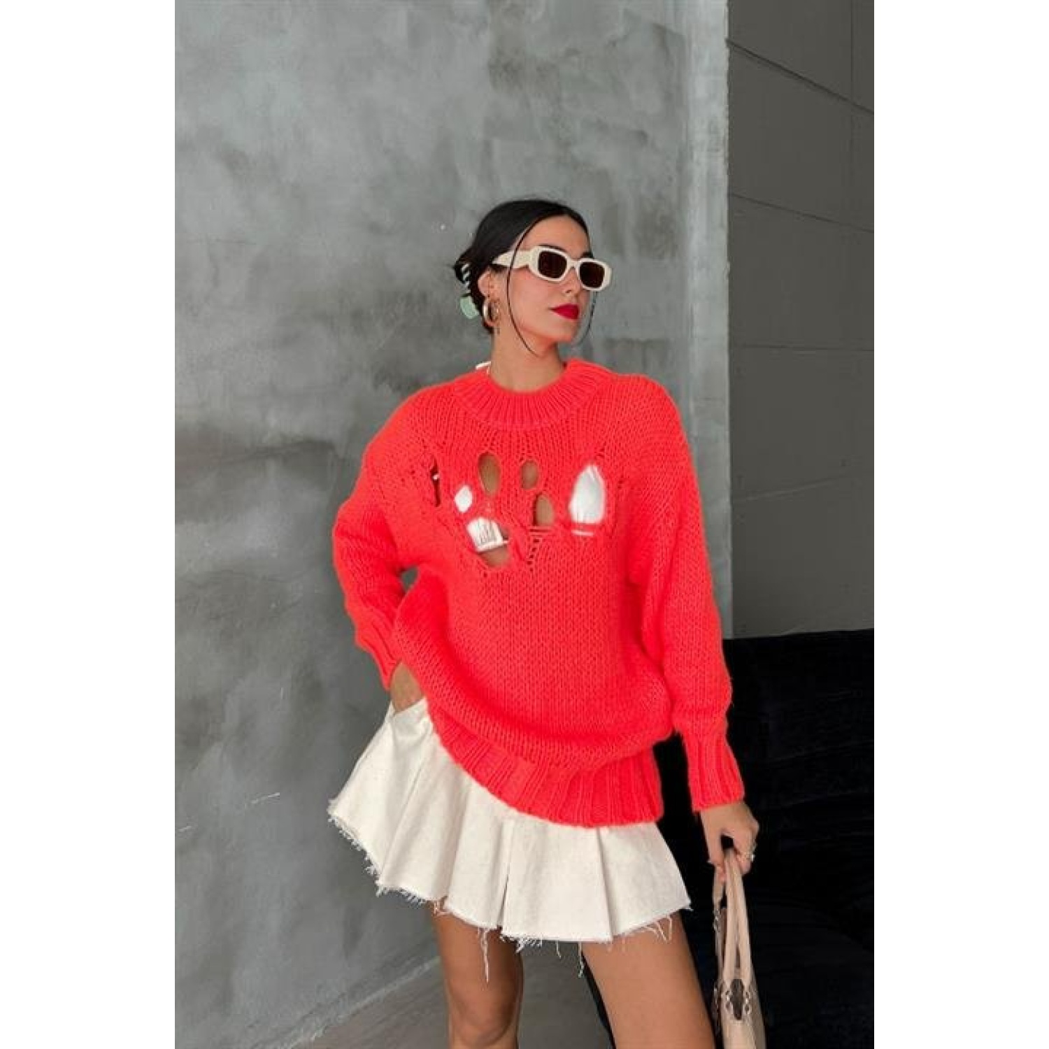 Midred Cut Out Triko Kazak - Midred Cut Out Triko Kazak -