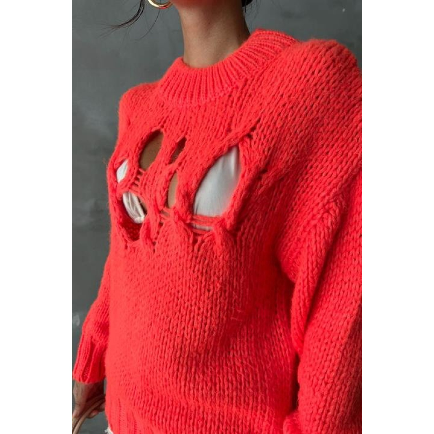 Midred Cut Out Triko Kazak - Midred Cut Out Triko Kazak -