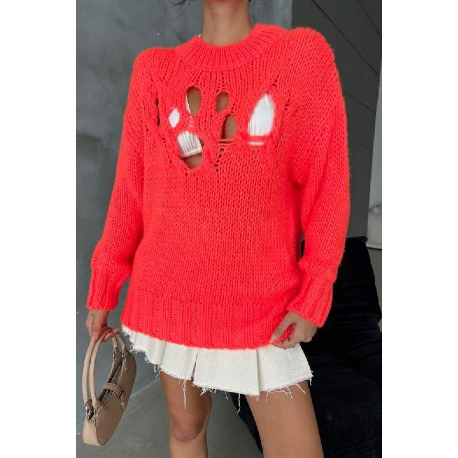 Midred Cut Out Triko Kazak - Midred Cut Out Triko Kazak -