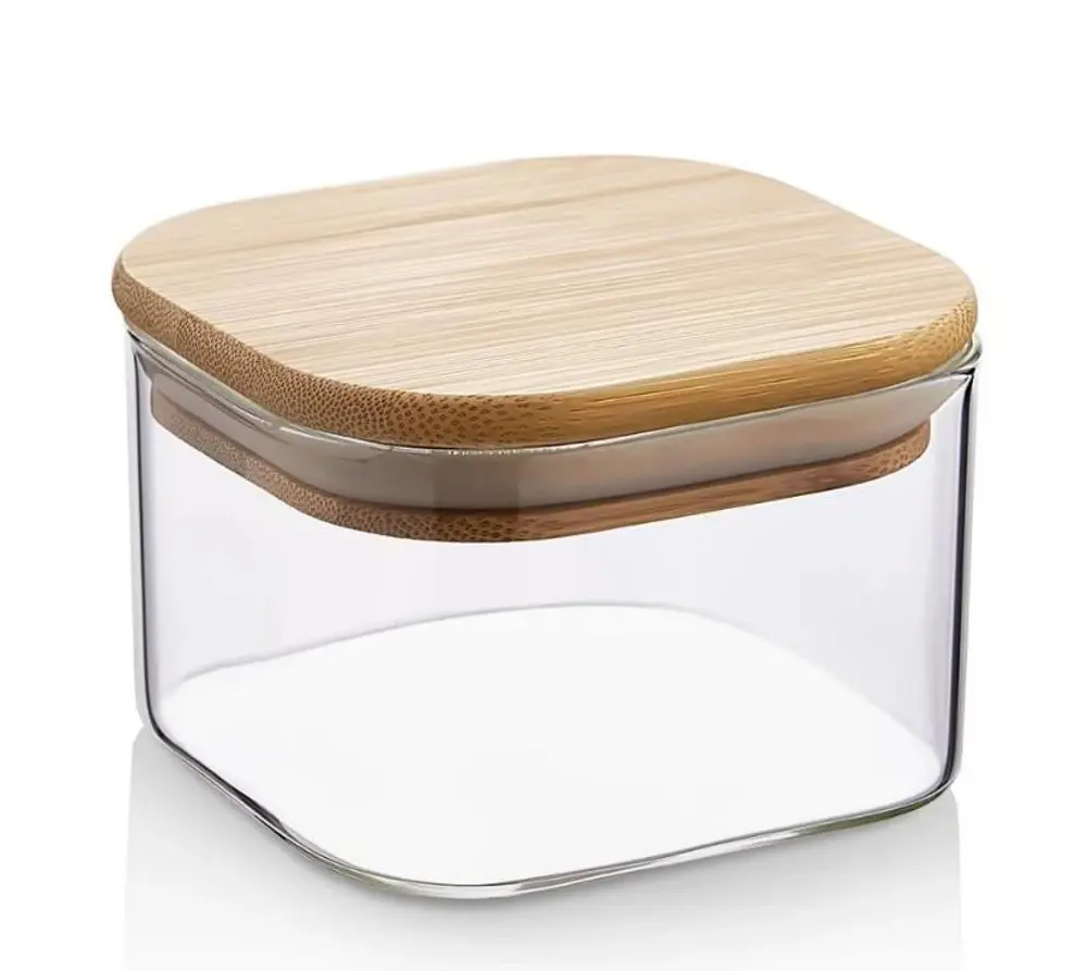Mien 4'lü Bambu Kapaklı Borosilikat CamKahvaltılık M0002