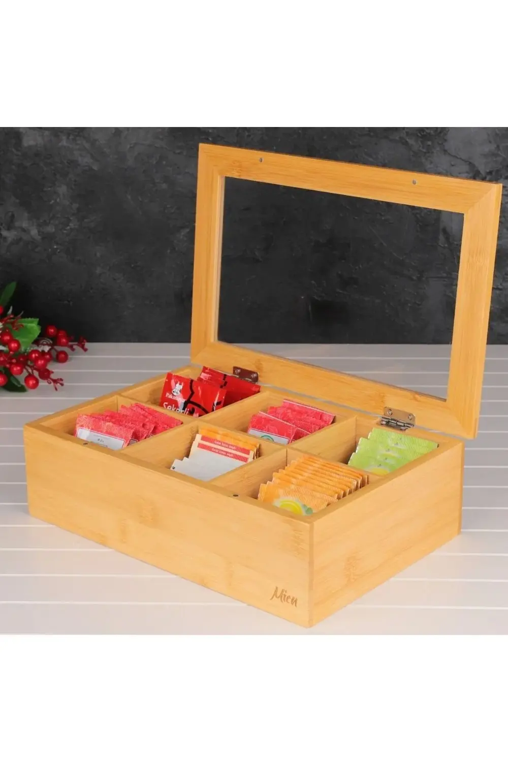Mien 6 Bölmeli Bambu Çay Kutusu