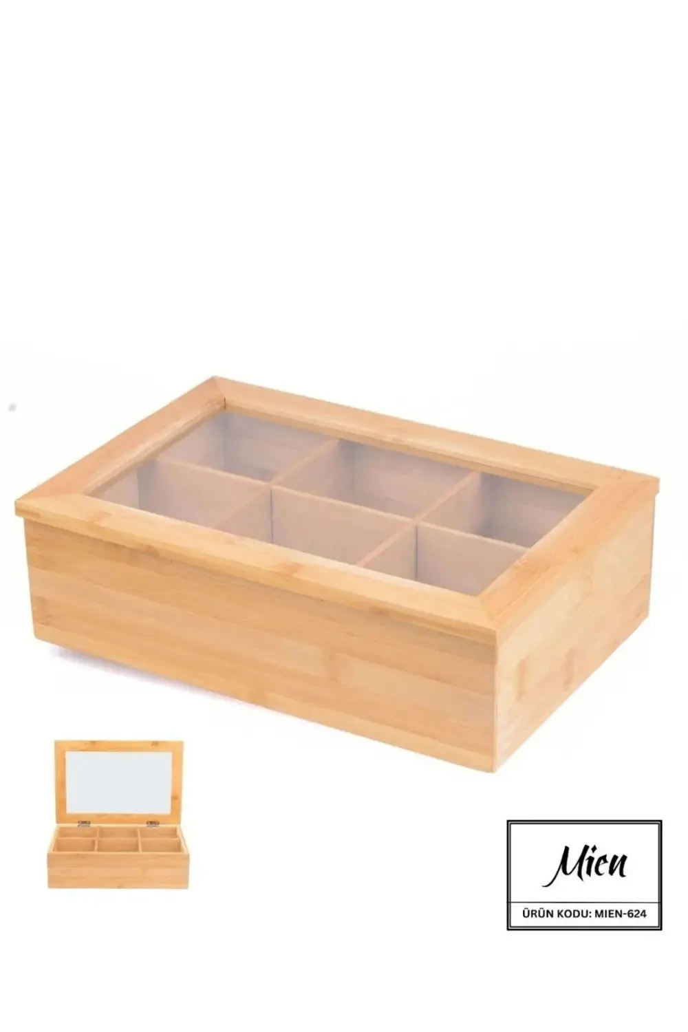Mien 6 Bölmeli Bambu Çay Kutusu