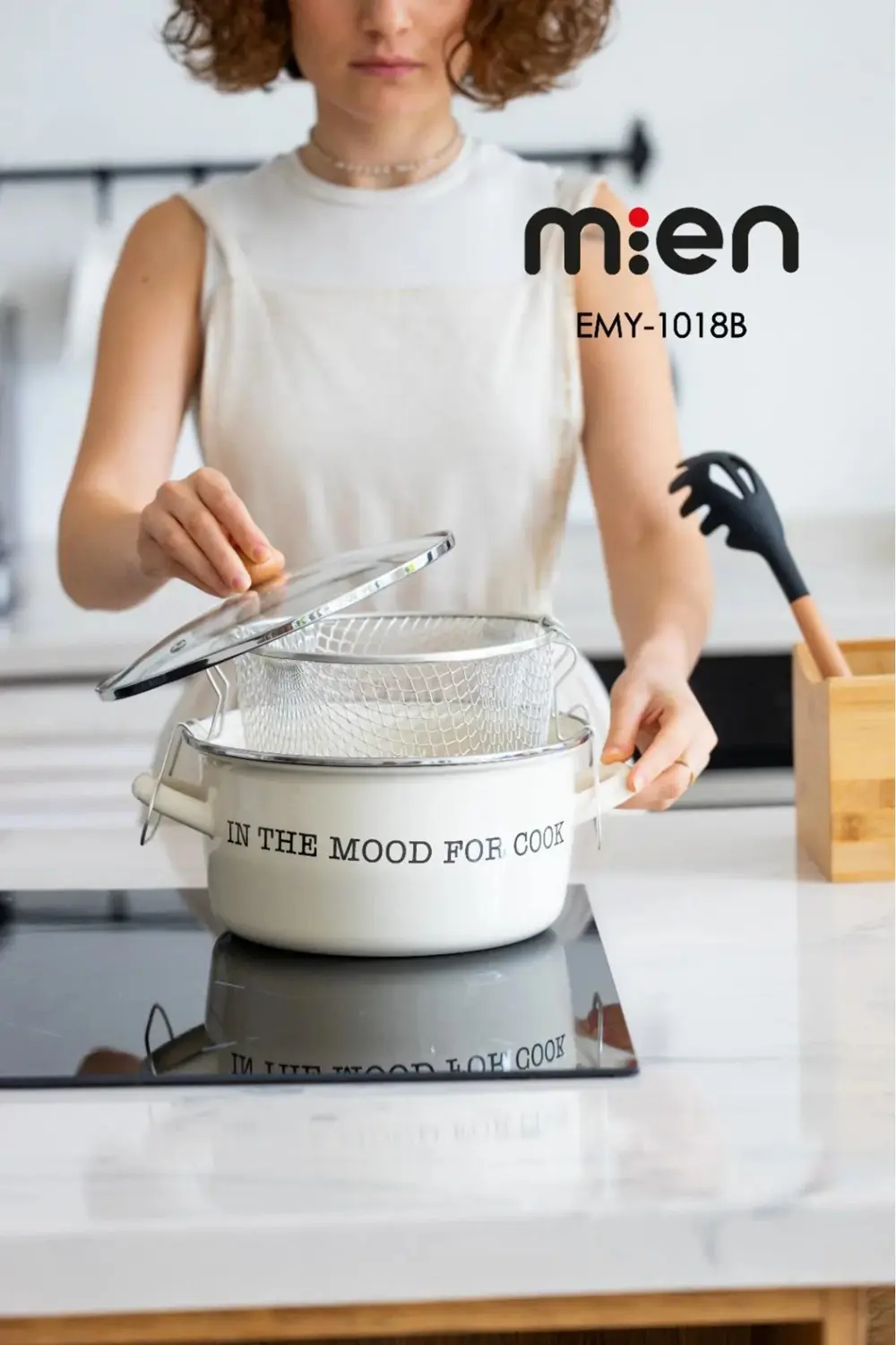 Mien Emaye Kızartma Tenceresi 22 Cm Fildişi Emy1018b