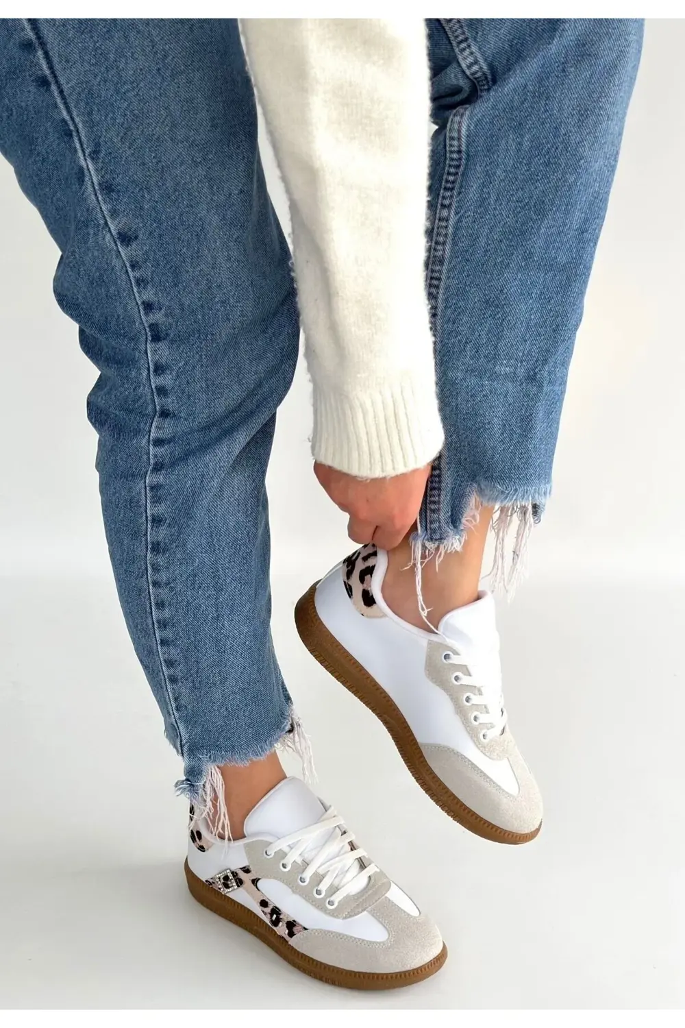 Mier Beyaz Cilt Bağcıklı Spor Ayakkabı