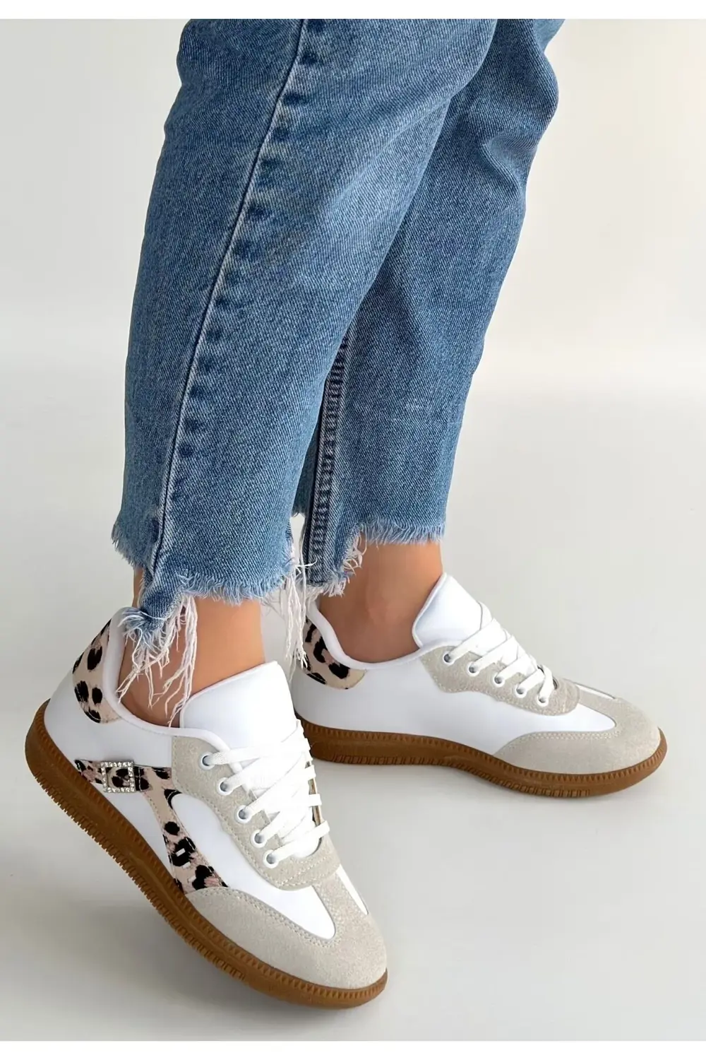 Mier Beyaz Cilt Bağcıklı Spor Ayakkabı