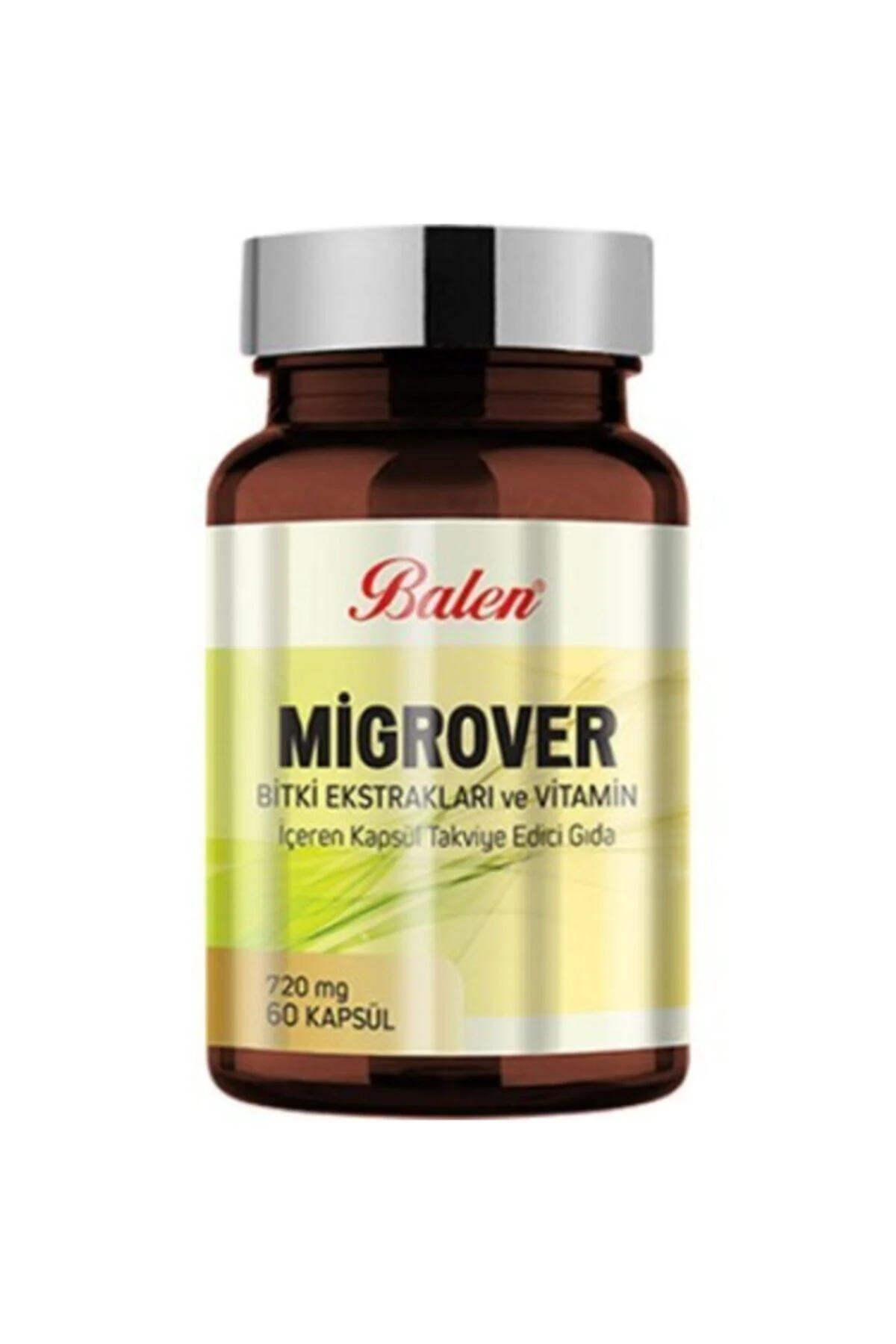 Migrover Bitki Ekstraktları Ve Vitamin Içeren Kapsül 60 X 720 Mg Migrover Bitki Ekstraktları Ve Vitamin Içeren Kapsül 60 X 720 Mg