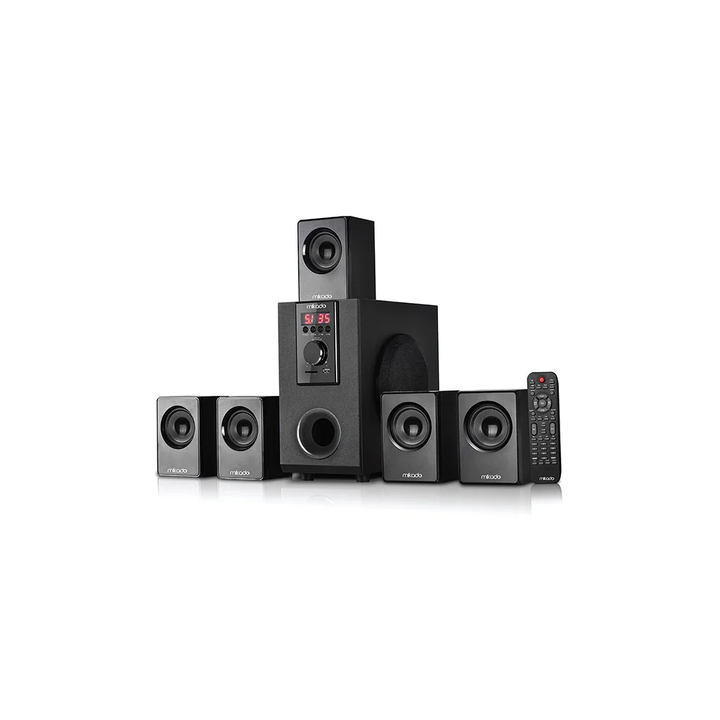 Mikado MD-505 70W 5.1 Bluetooth Ev Sinema Sistemi - FM, USB, SD ve RCA Destekli Masaüstü Ses Sistemi