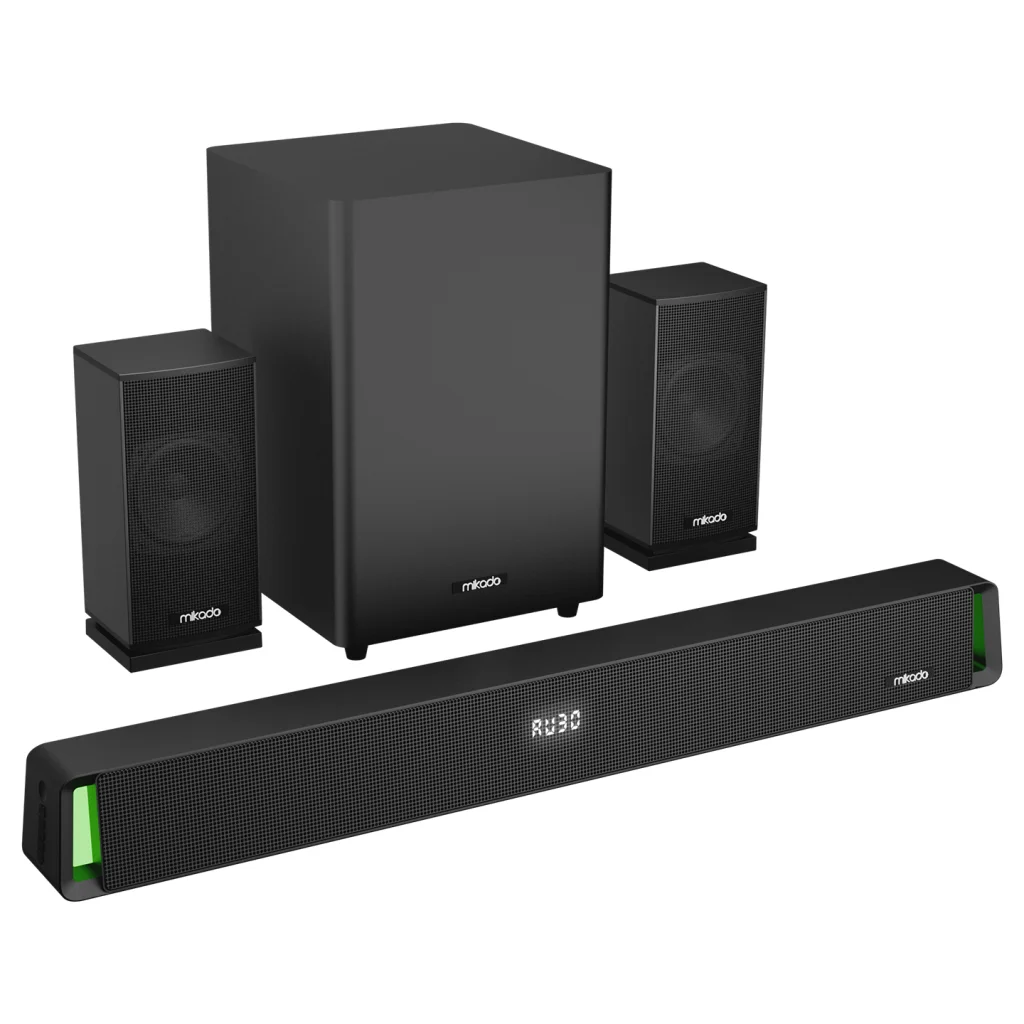 Mikado MD-SBT35 160W 5.1 Kanal Masaüstü Bluetooth Ev Sinema Sistemi - Siyah Kasa