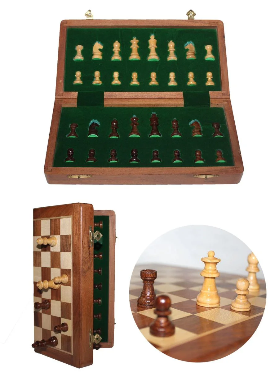 Mıknatıs Taşlı Ahşap Katlanabilir Satranç Oyunu Seti 17.5 Cm - G611 Fiyatı, Yorumları ve Özellikleri