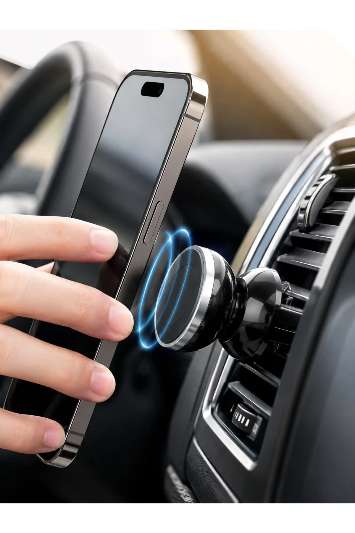 Mıknatıslı Araç İçi Telefon Tutucu Havalandırma Izgarasına Takımına Uygun Mıknatıslı Araç İçi Telefon Tutucu Havalandırma Izgarasına Takımına Uygun - Görsel 4