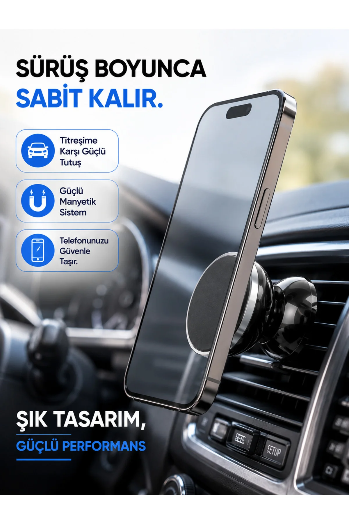 Mıknatıslı Araç İçi Telefon Tutucu Havalandırma Izgarasına Takımına Uygun Mıknatıslı Araç İçi Telefon Tutucu Havalandırma Izgarasına Takımına Uygun