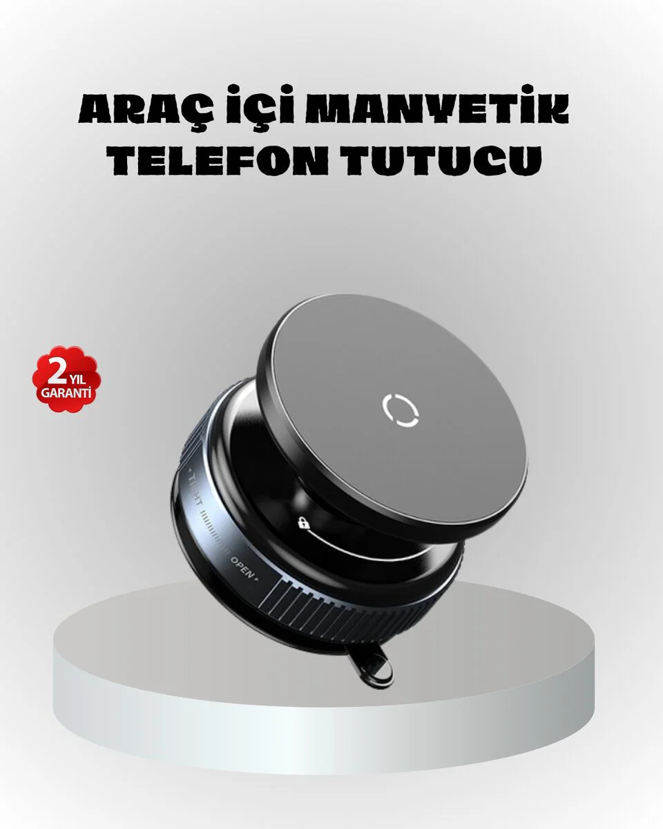 Mıknatıslı Araç Telefon Tutucu Vakum Teknolojili 360° Ayarlanabilir - Güçlü Tutuş ve Konfor