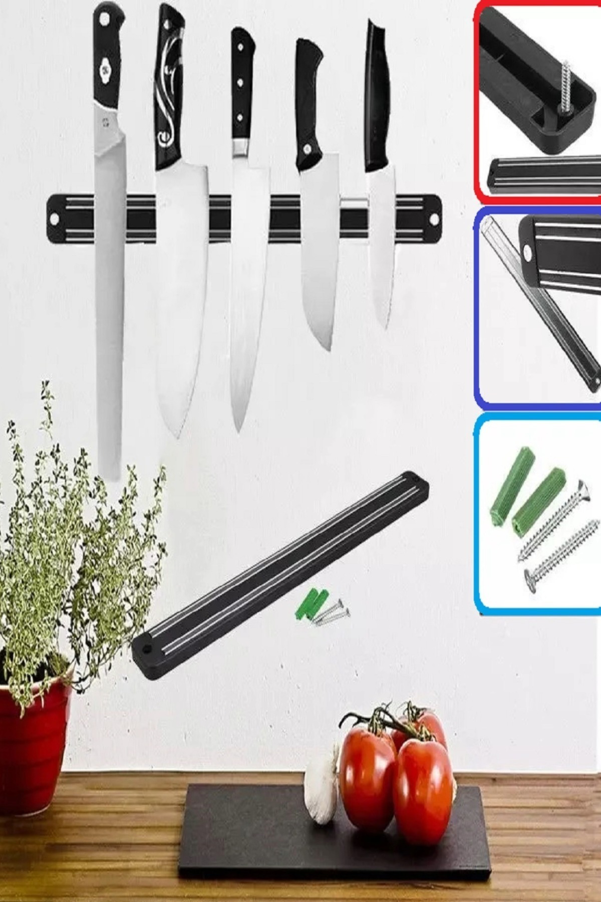 Mıknatıslı Bıçak Tutucu Stand Metal Bıçak Askısı 55 cm