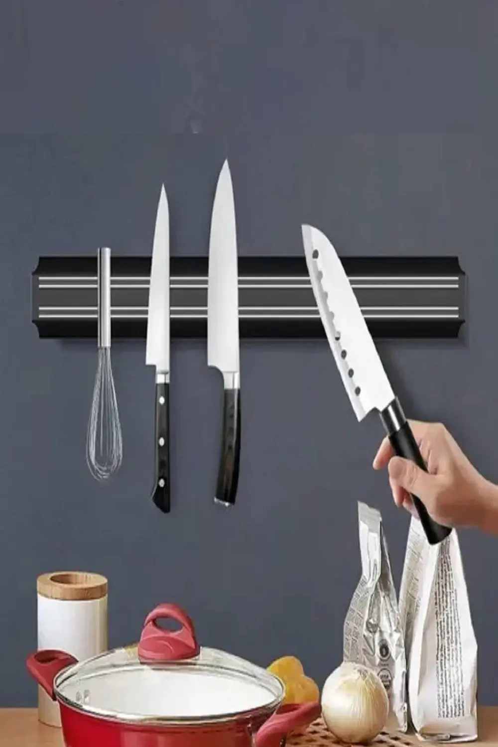 Mıknatıslı Bıçak Tutucu Stand Metal Bıçak Askısı 55 cm