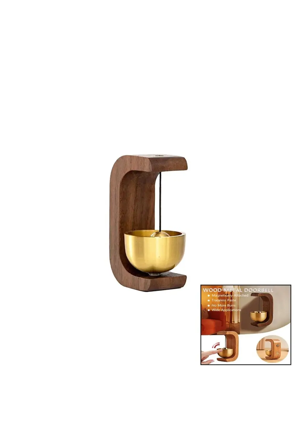 MIKNATISLI DEPREM ZİLİ - METAL DEKORATİF KAPI - DOLAP ZİLİ (5060)