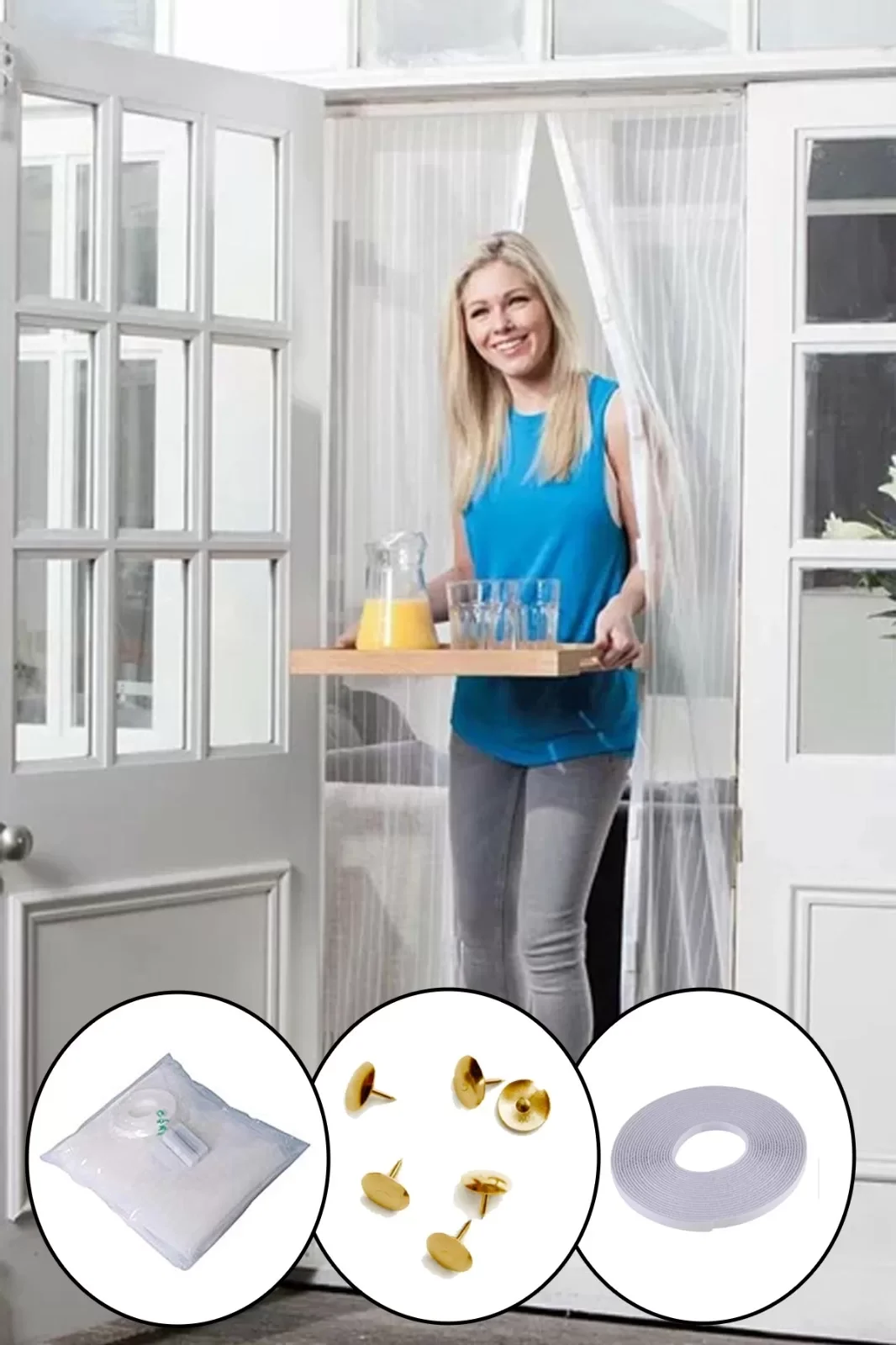 Mıknatıslı Kapı Sinekliği Tül Perde 105 x 210 cm Fiyatı, Yorumları ve Özellikleri