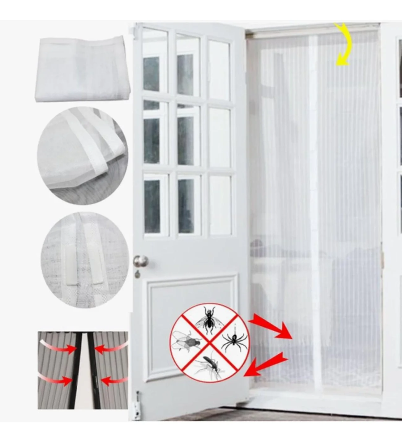 Mıknatıslı Kapı Sinekliği Tül Perde 105 x 210 cm (4741)