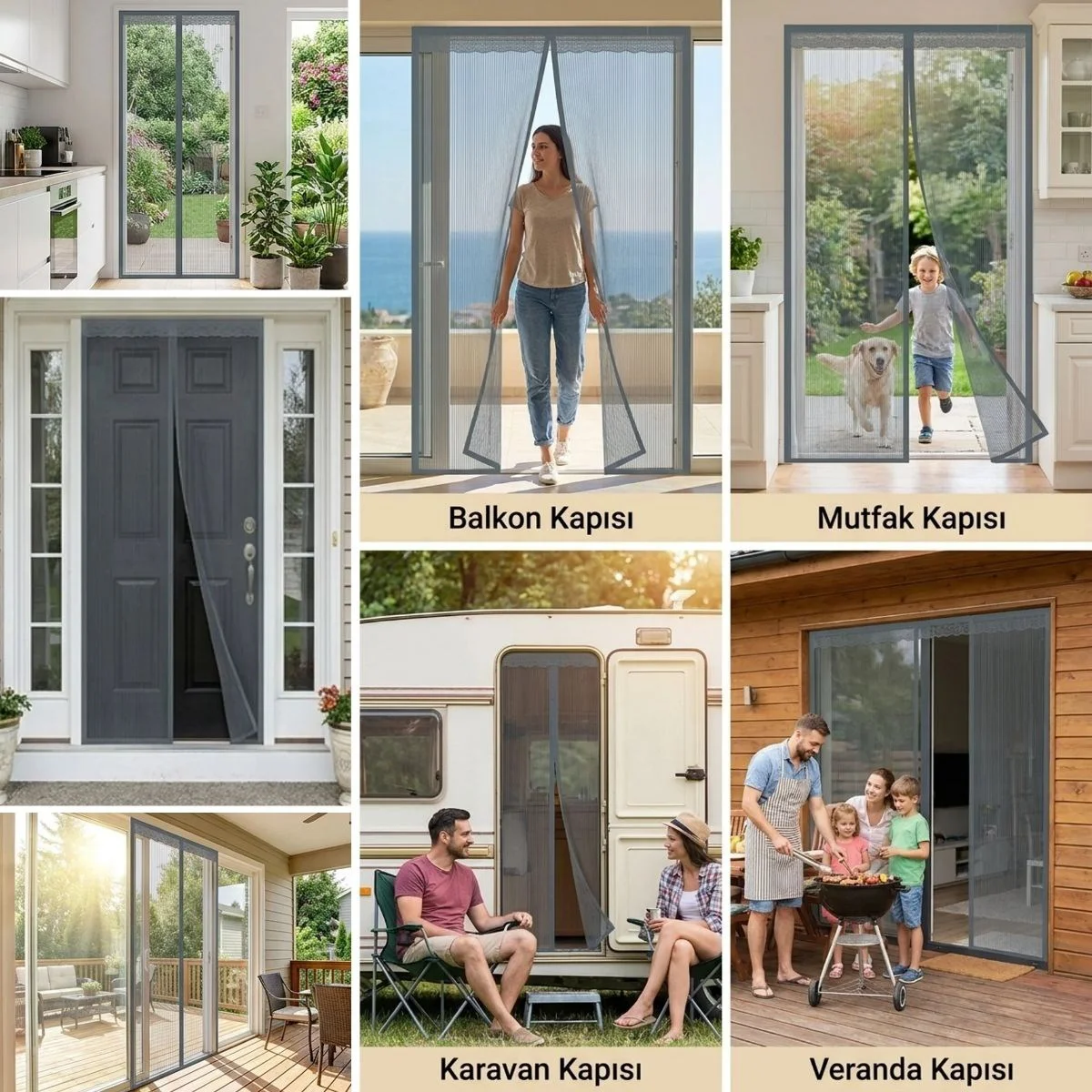 Mıknatıslı Kapı Sinekliği Gri 100x210 cm Otomatik Kapanan Manyetik Tül Sineklik Fiyatı, Yorumları ve Özellikleri