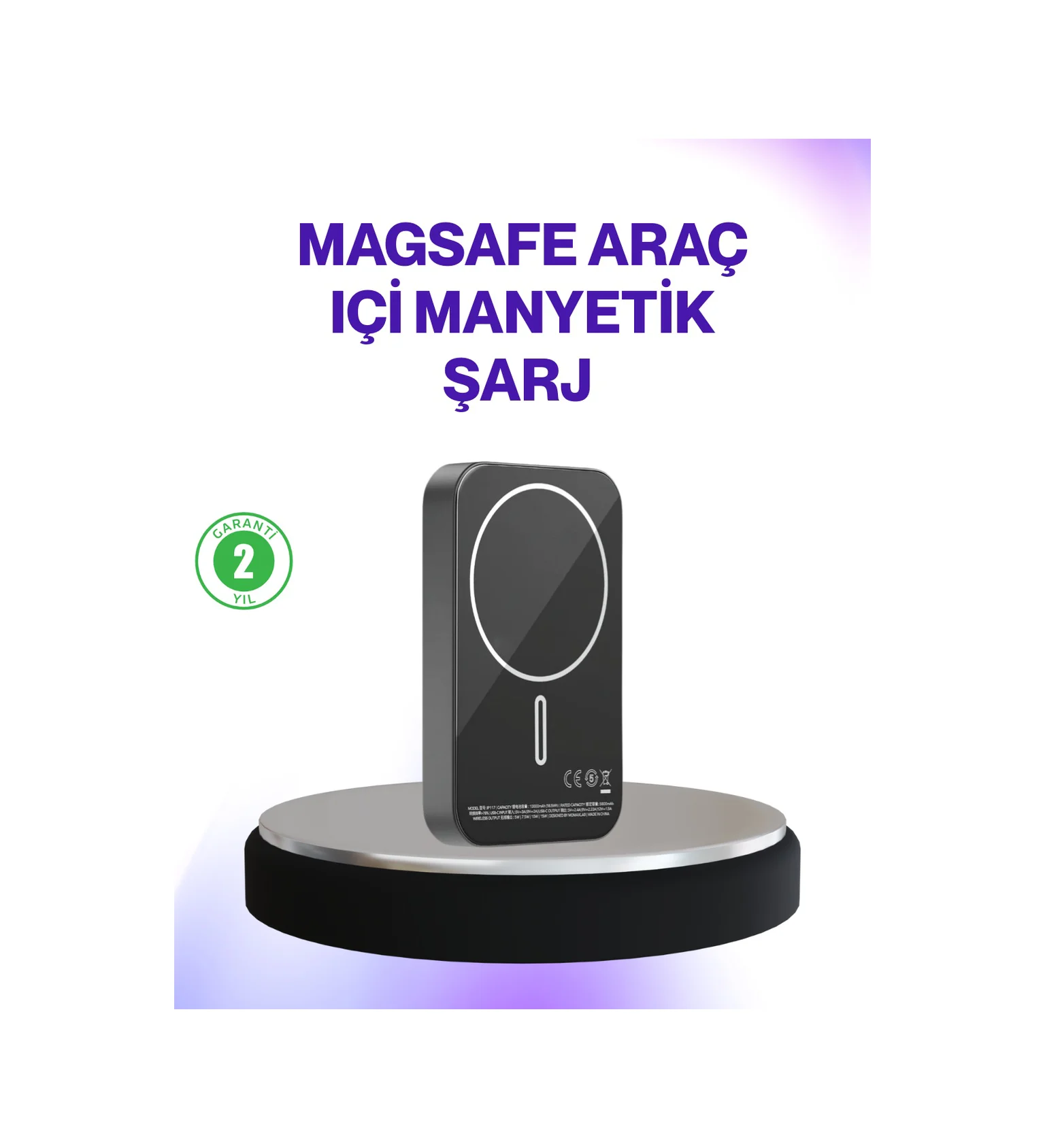 Mıknatıslı Magsafe Uyumlu Araç Tutucu Kablosuz Şarj Destekli Diğer