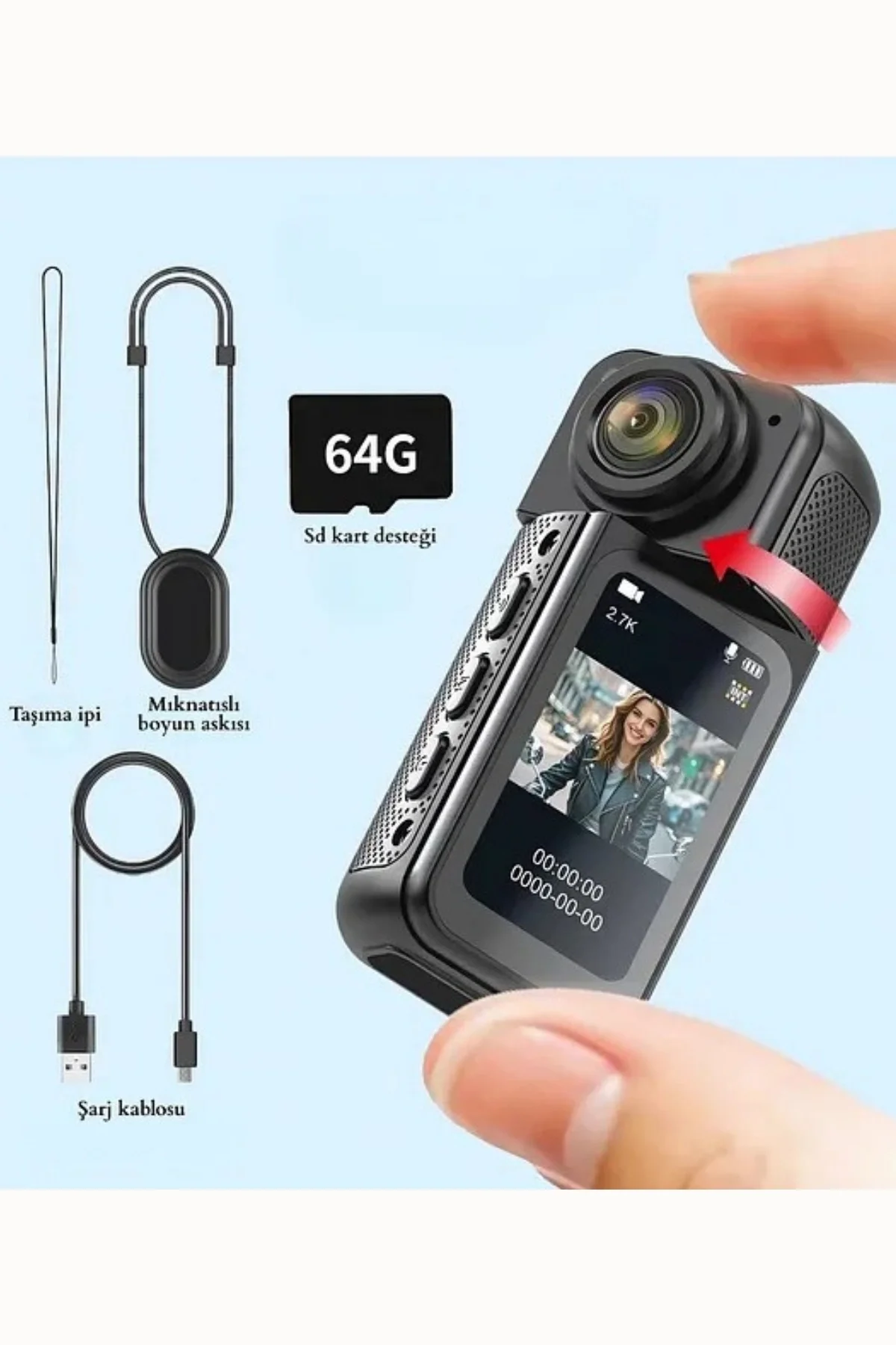 Mıknatıslı Mini Yaka Kamerası, HD Video Kayıt ve Spor Aktiviteleri İçin Pratik Çözüm