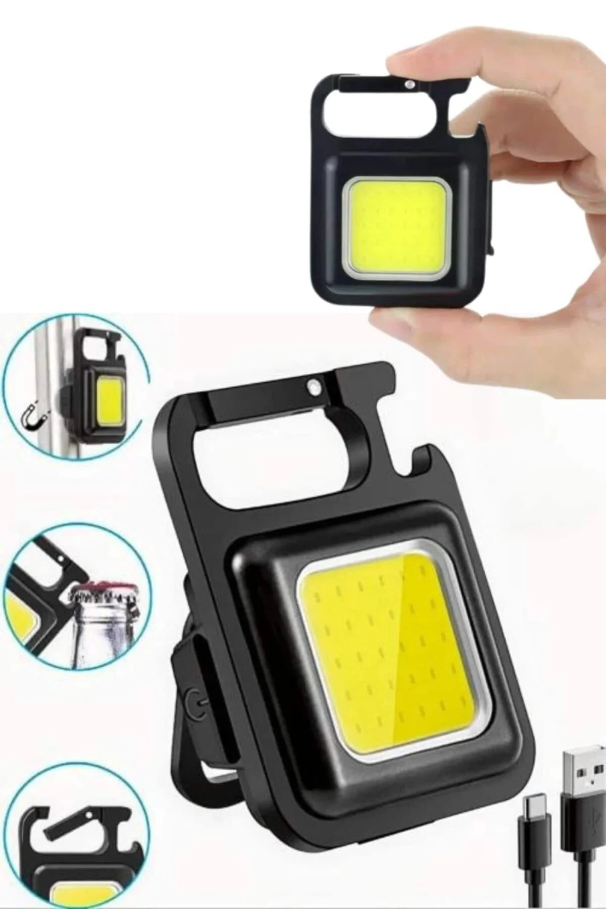 Mıknatıslı Parlak Led Işık 3 Fonksiyonlu Şarj Edilebilir Ledli Mini Taşınabilir