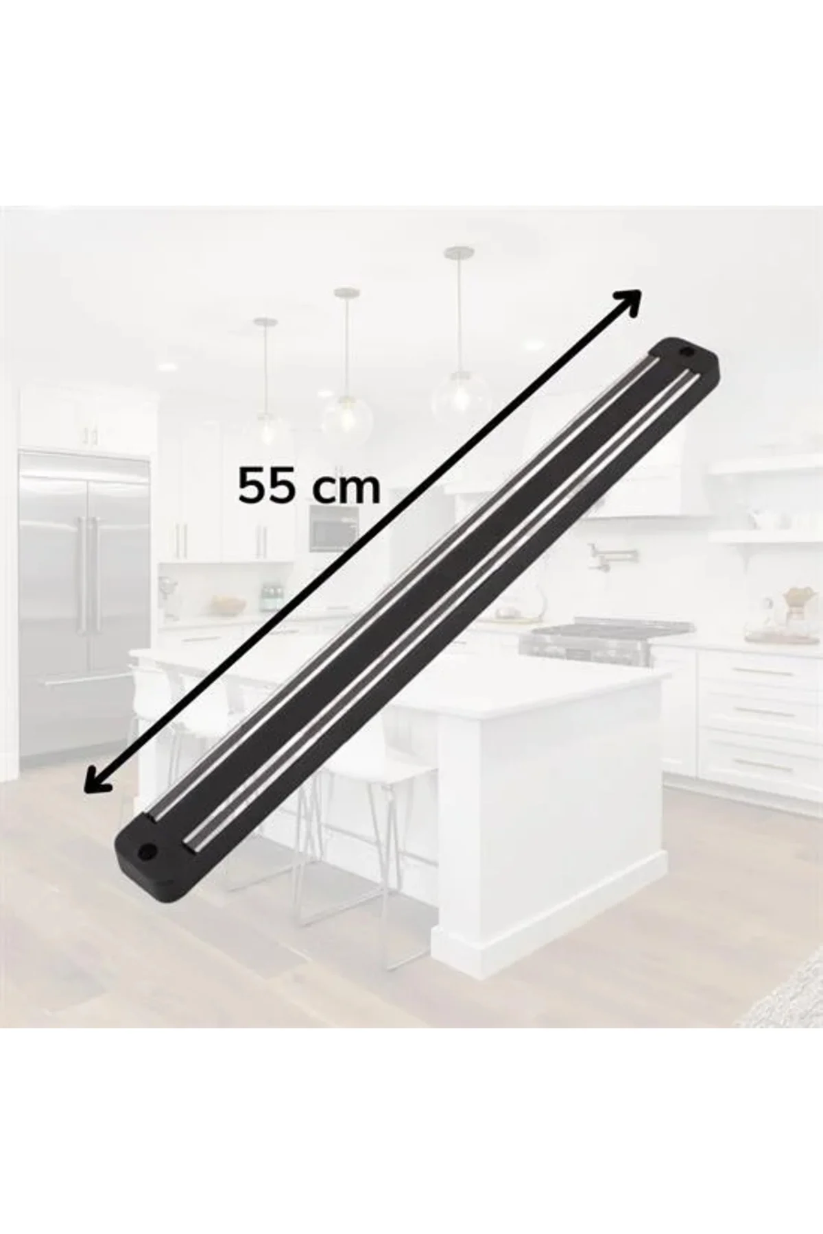 Mıknatıslı Paslanmaz Duvar Bıçak Askısı Standı 55 Cm Aparat Mıknatıslı Paslanmaz Duvar Bıçak Askısı Standı 55 Cm Aparat