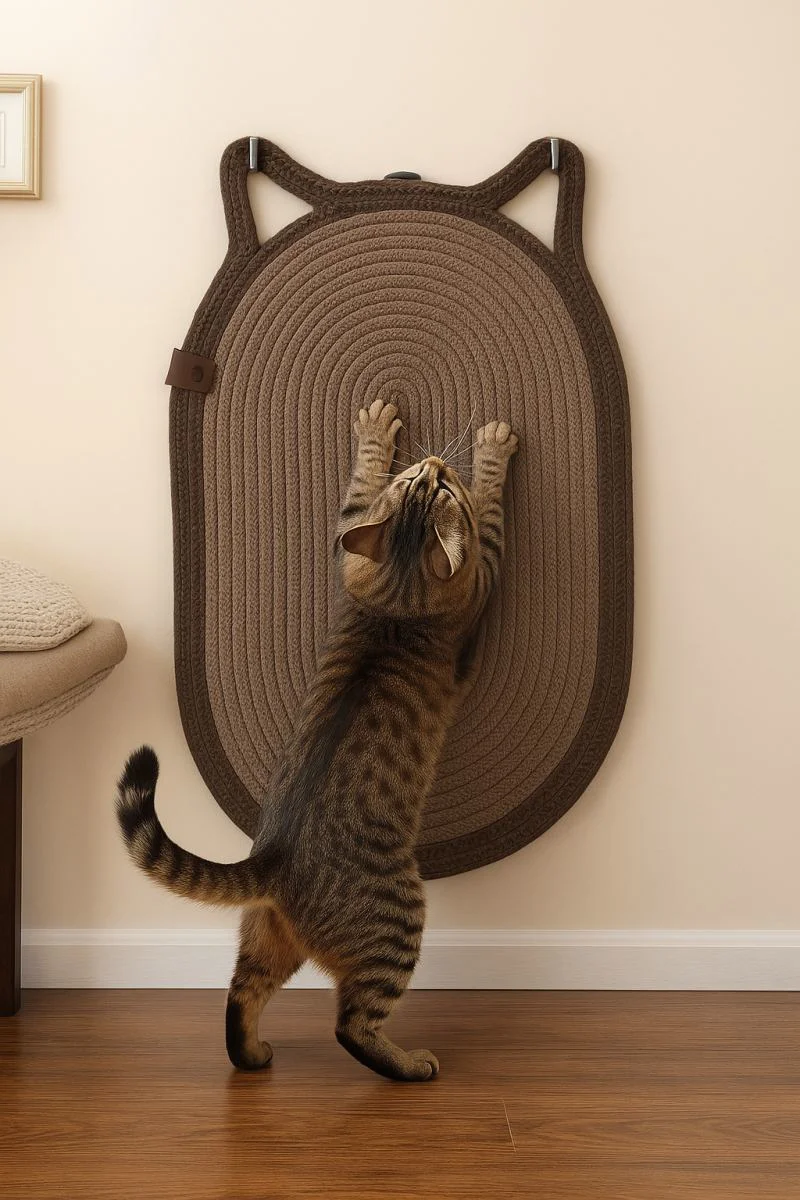Mikopet Dekoratif Kedi Kulaklı Tırmalama Paspası