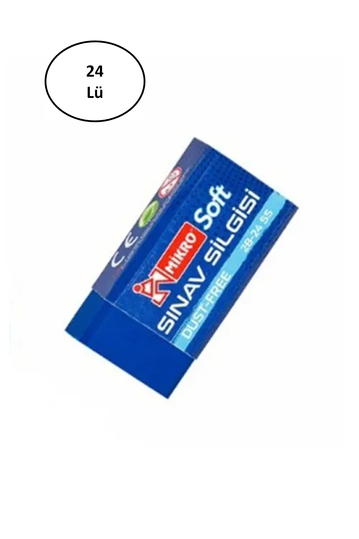 Just Cheap Store Mikro 2B-24Ss Soft Dust-Free Mavi Sinav Silgisi 24'Lü