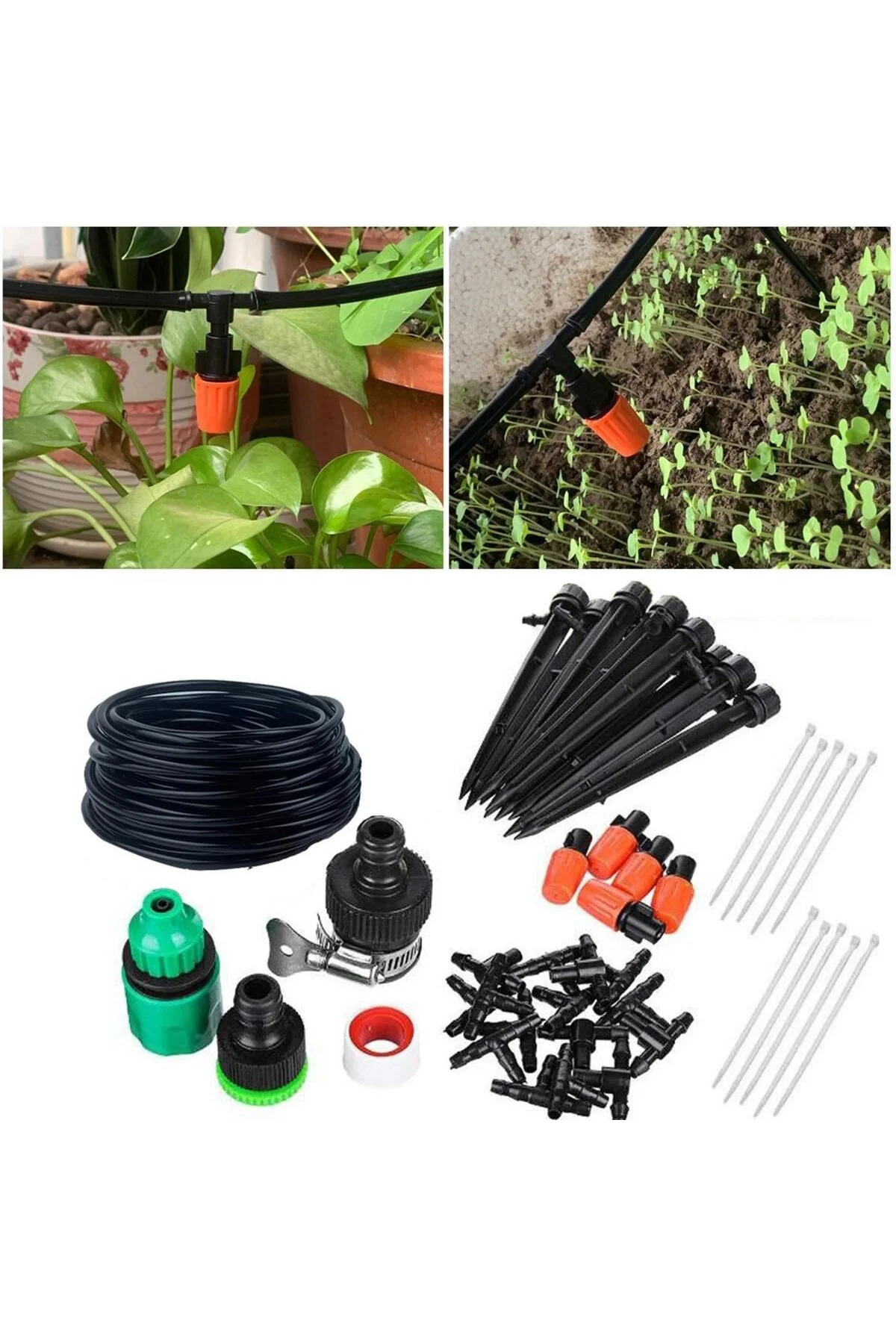Mikro Damlama Sulama - Bahçe Sulama Hortum Seti 10 Metre Hortum V