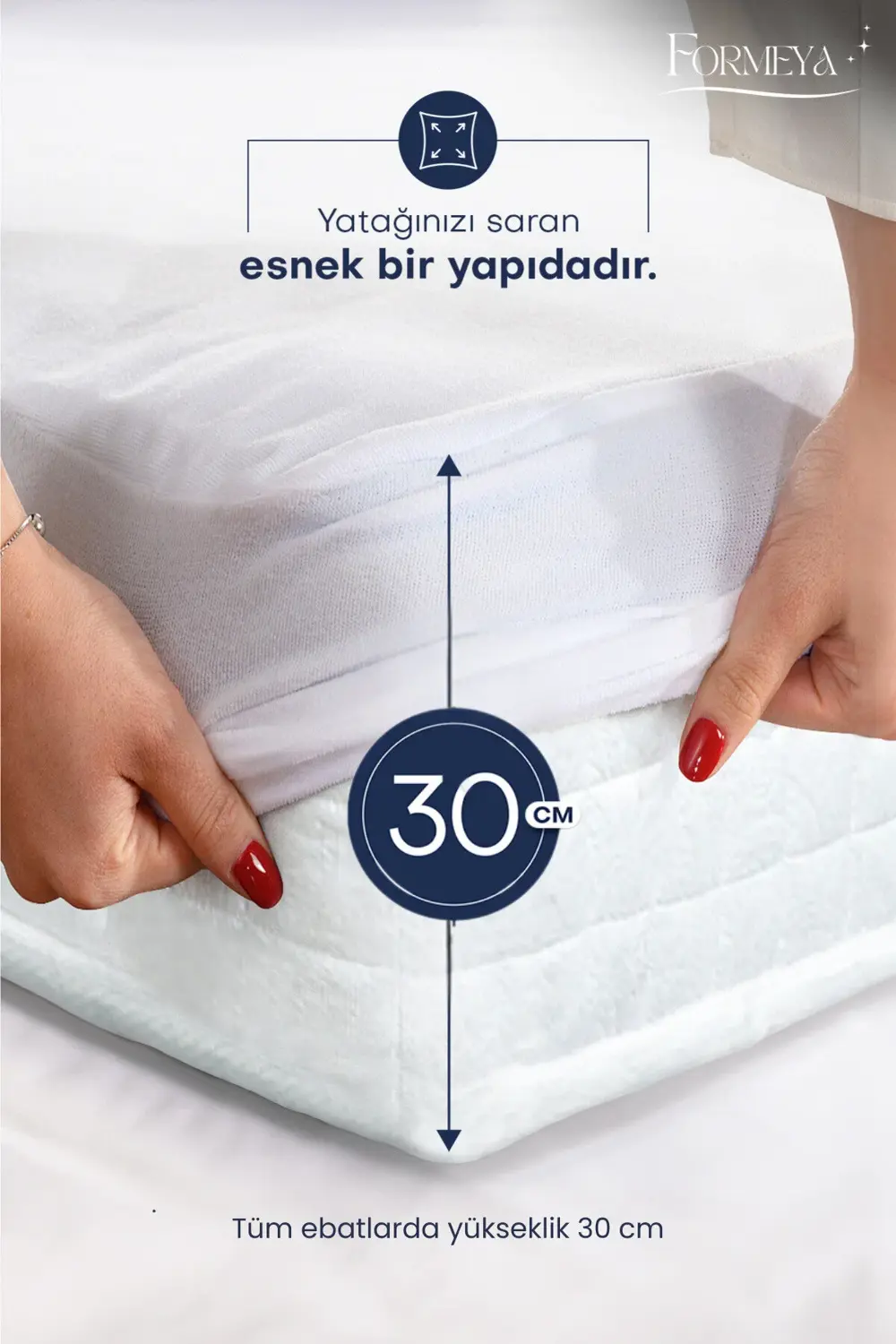 Mikro Fitted Full Kenar Su Sıvı Geçirmez Yatak Koruyucu Alez Bebe