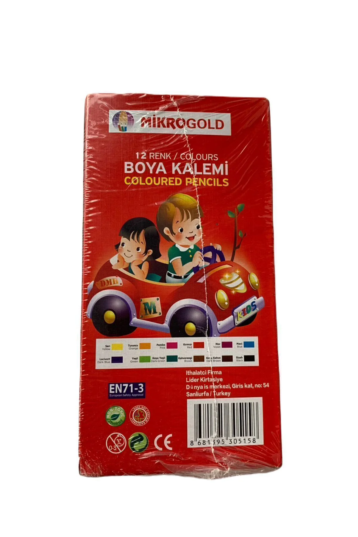 Mikro Gold 12 Renk Tam Boy Kuru Boya Kalemi